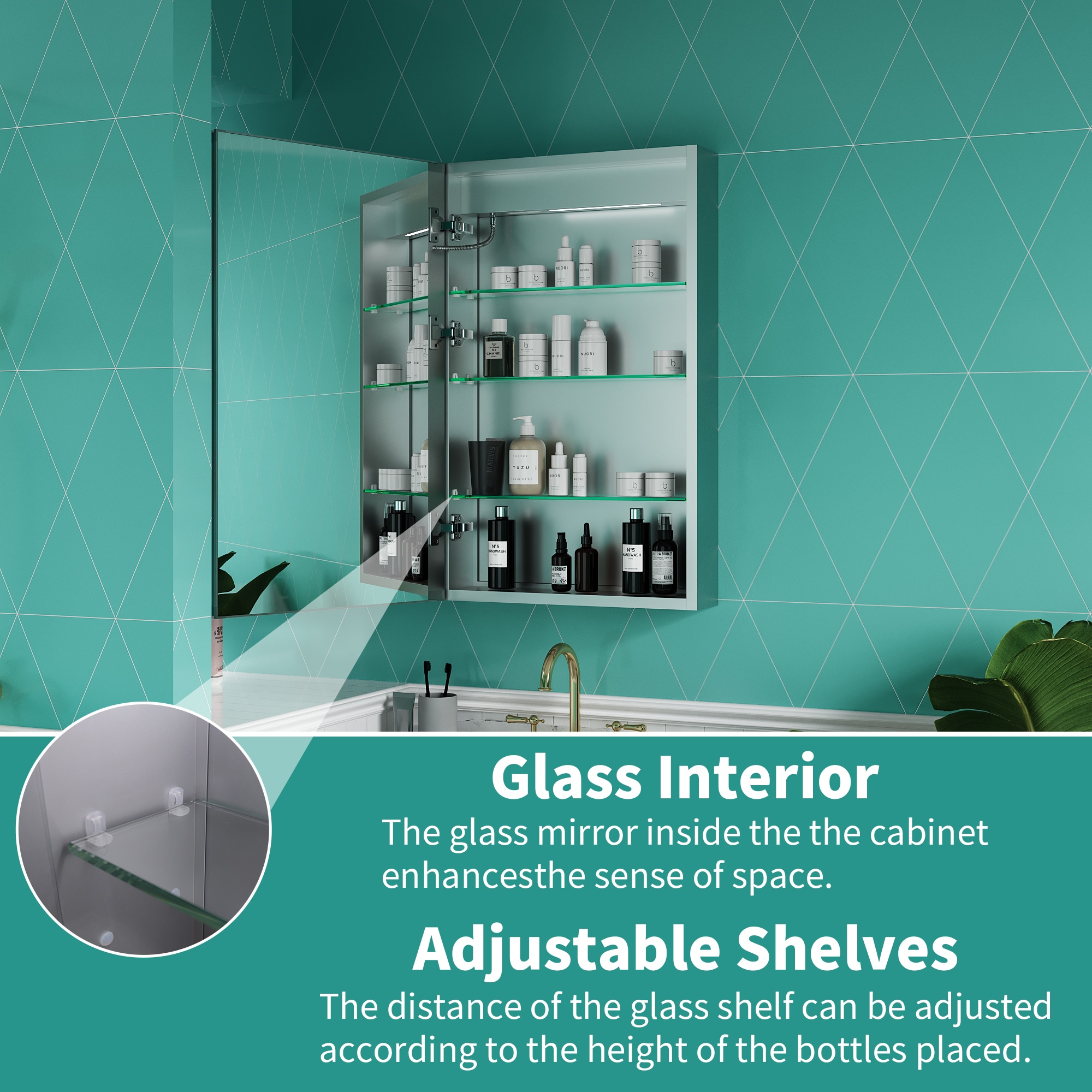ExBrite LWSDHMC2032V4L Bathroom-Medicine-Cabinets - View #7