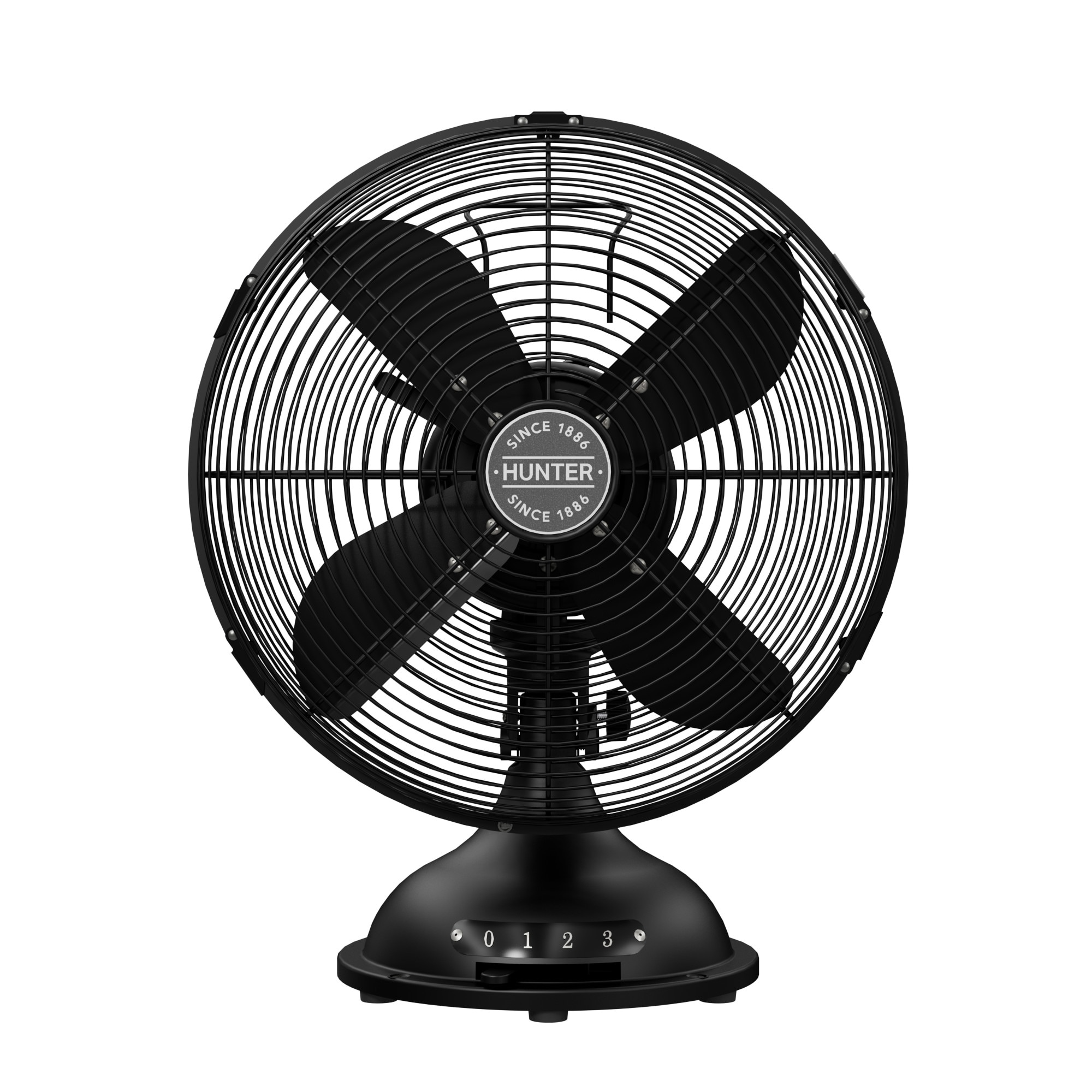 Hunter 97314 12-Inches 120 -Volt 3 -Speed High Velocity Indoor Matte Black Desk Fan
