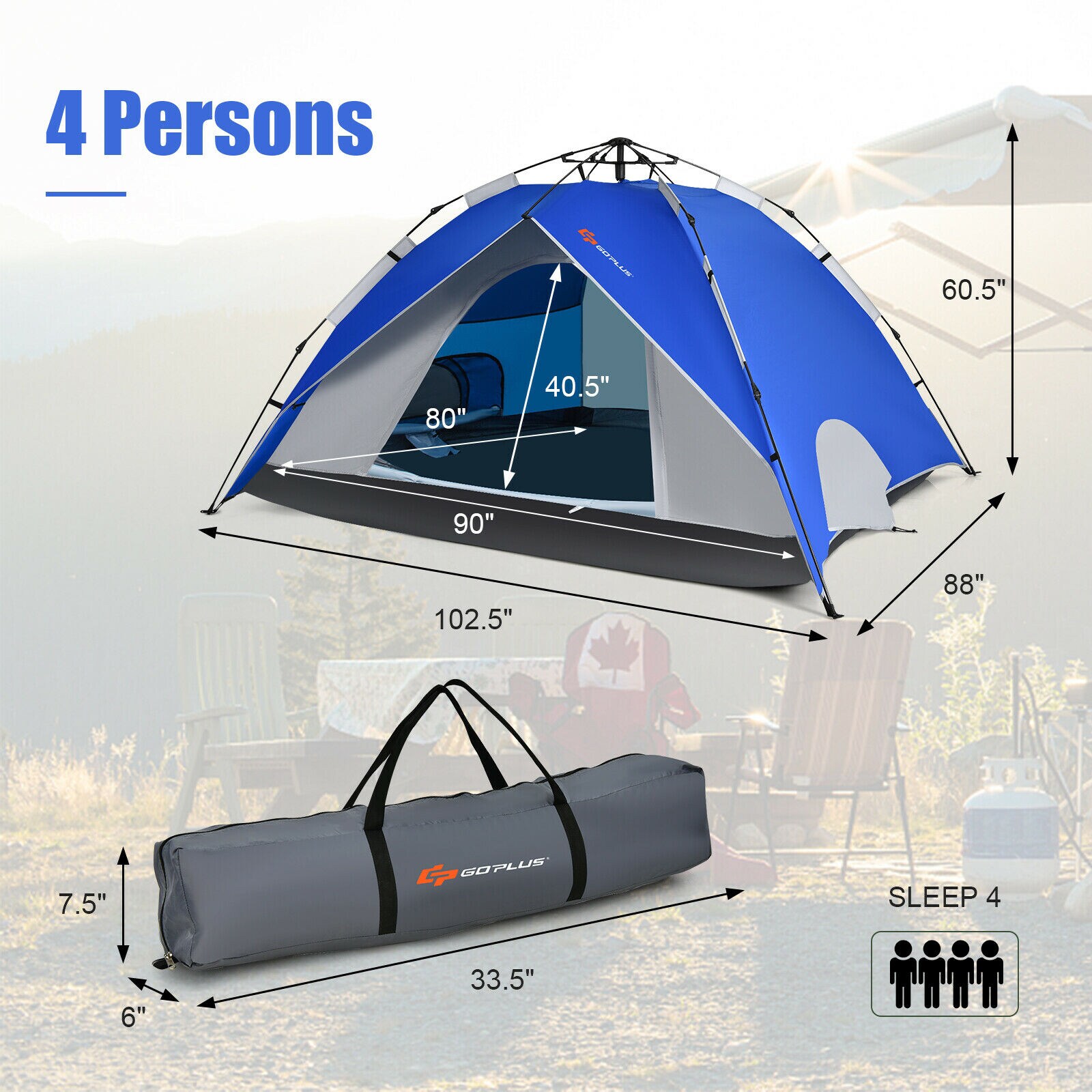 Convenient Storage: Tent Bag 4-6 Persons Double Layered Pop Up Tent