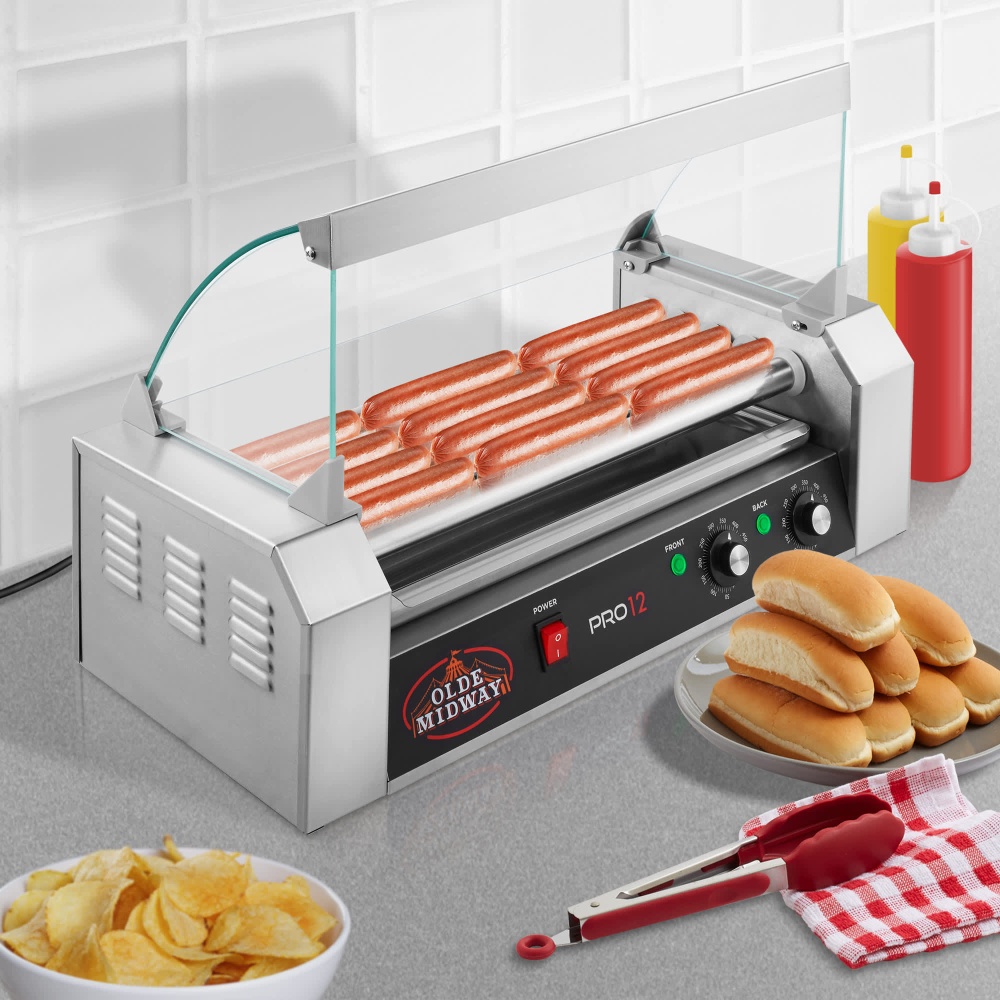 Olde Midway CON-ROLL-PRO12-CVR Hot-Dog-Cookers - View #7