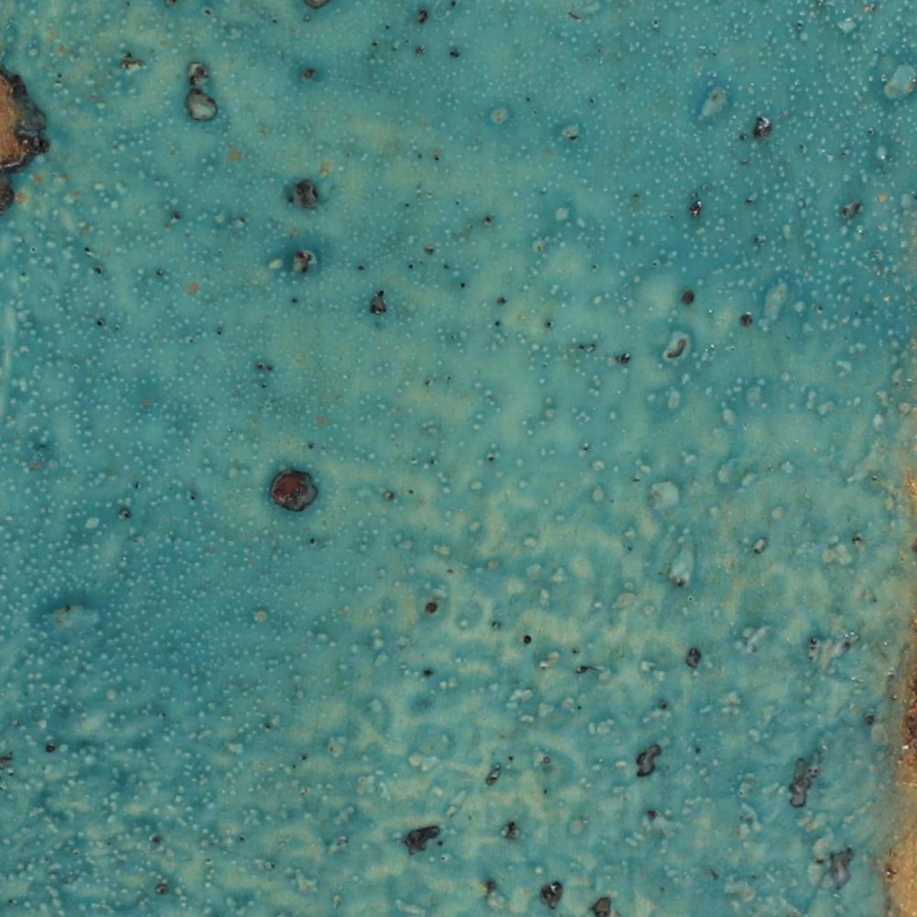 Rustic Turquoise and Bronze Ceramic Decorative Vase