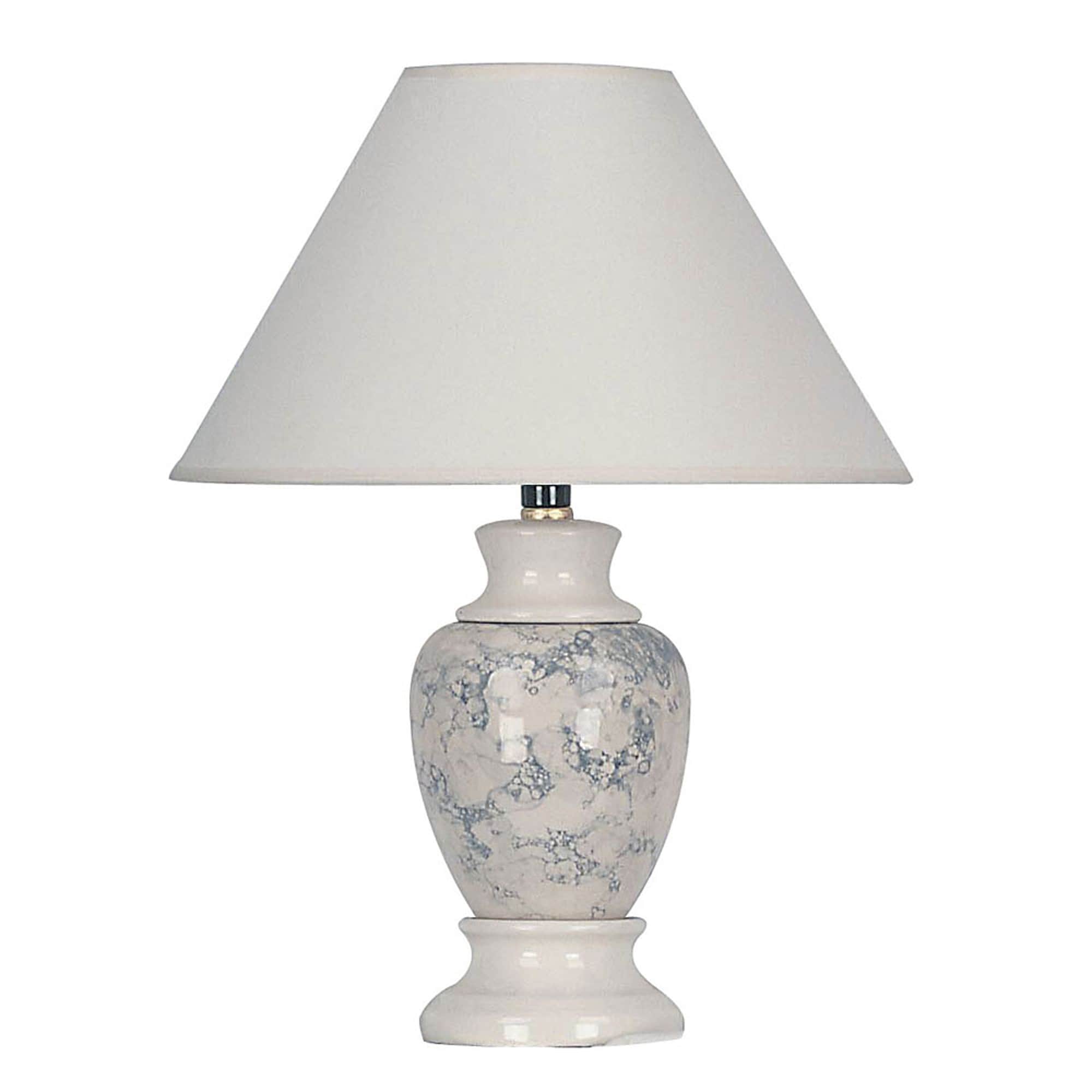ORE International 609IV 13-in Ivory On/Off switch Table Lamp with Fabric Shade