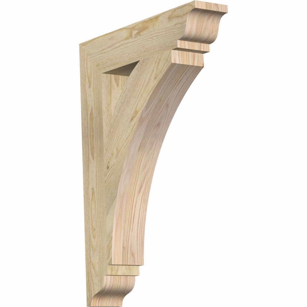 Ekena Millwork BKT04X20X28THR01RDF Thorton traditional rough sawn 4-in x 20-in x 28-in Douglas fir Brown Wood Standard bracket