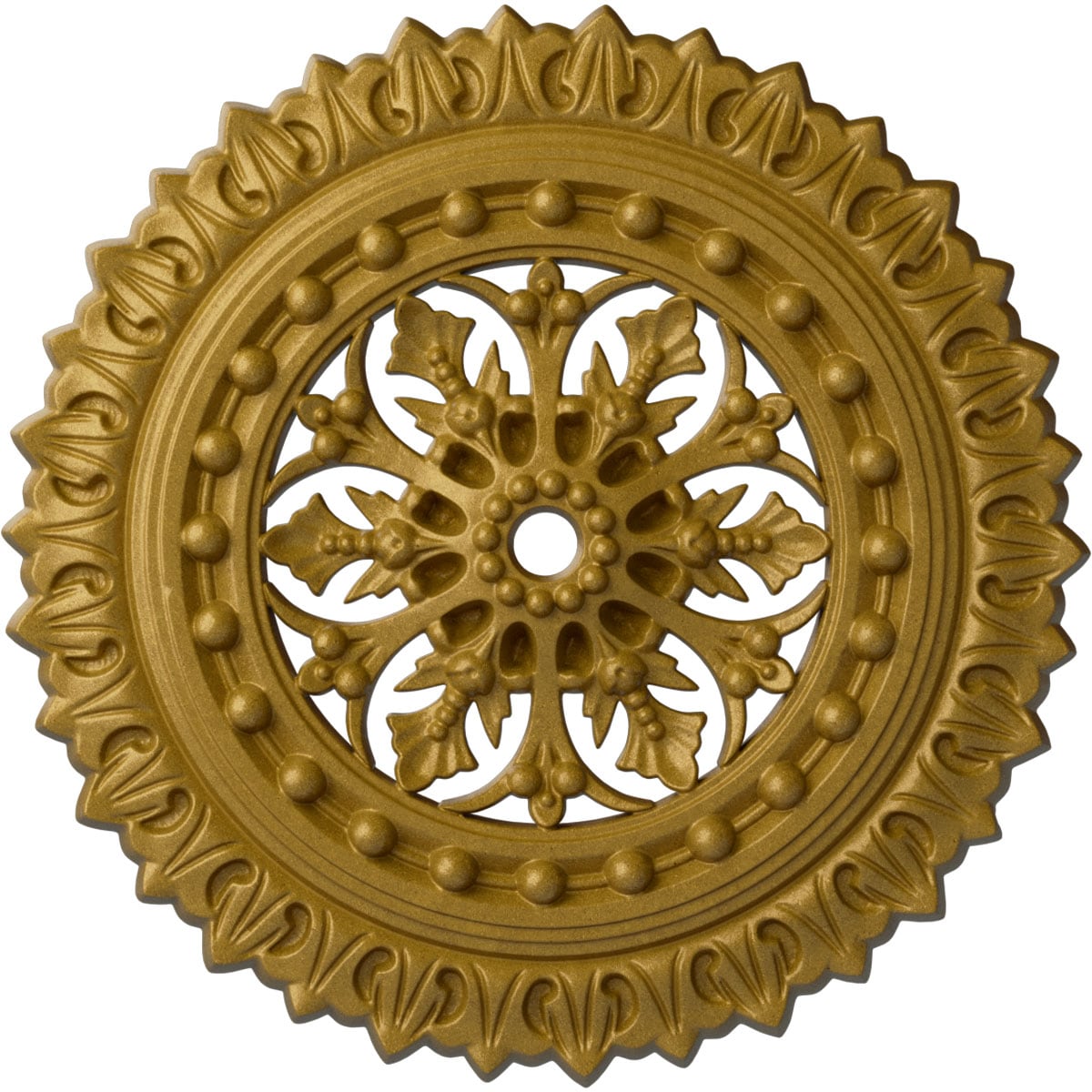 Ekena Millwork CM18SKPGS Sellek 18.5-in W x 18.5-in L Painted Pharaohs Gold Polyurethane Whole Ceiling Medallion