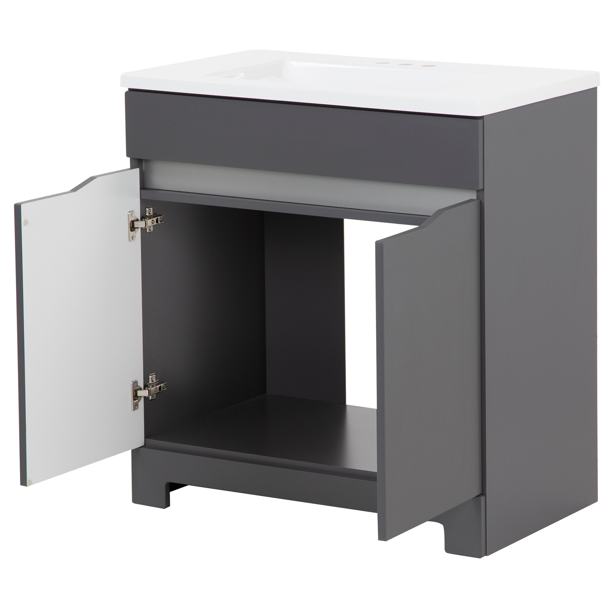 Diamond NOW Libby 30-in Cement Gray Single Sink Bathroom Vanity with ...