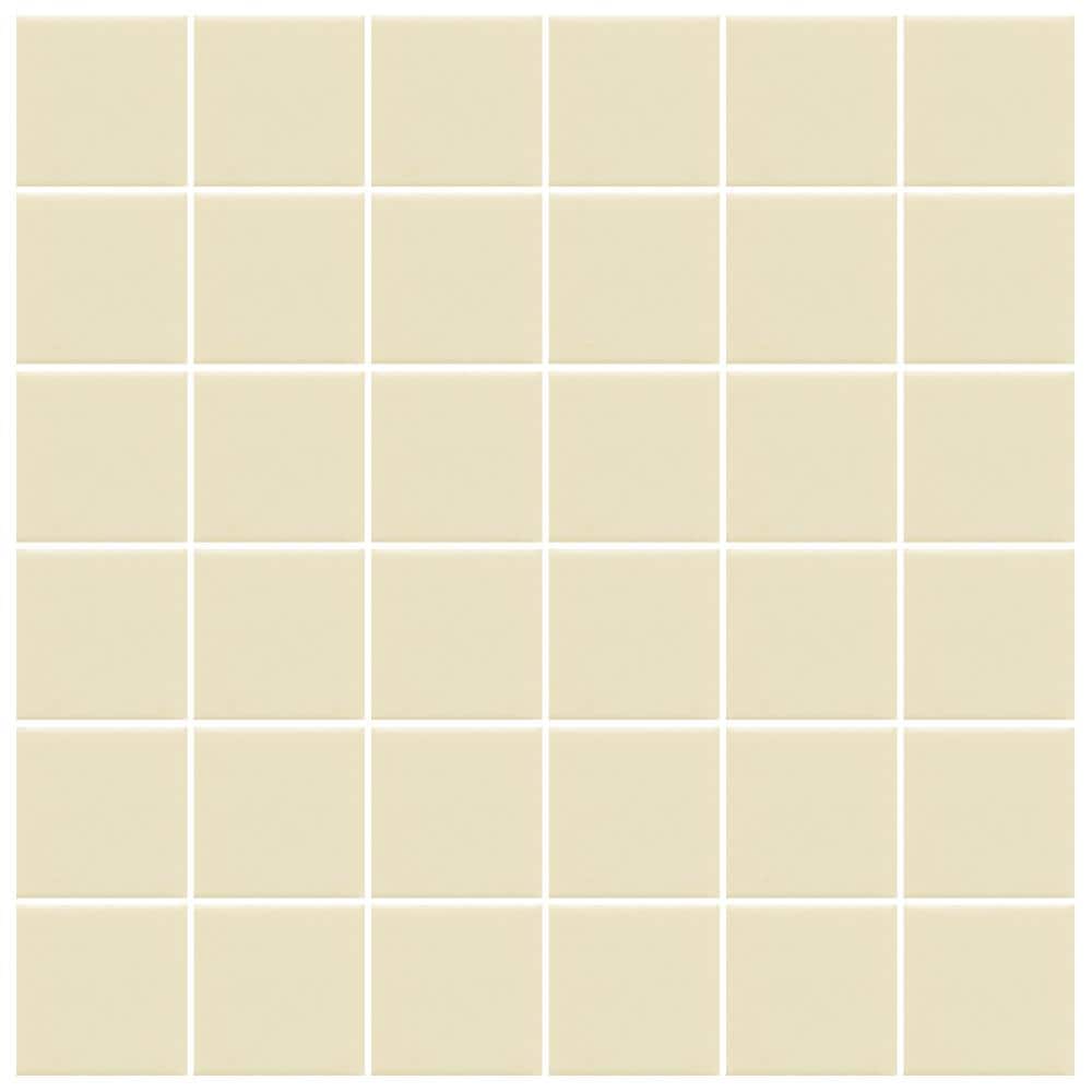 American Olean Unglazed Porcelain Mosaics 12-Pack Vanilla Cream 12-in x 24-in Unglazed Porcelain Uniform Squares Mosaic Floor and Wall Tile