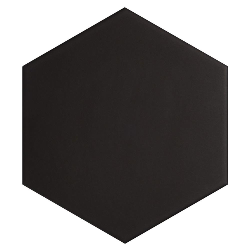 Artmore Tile EXT3RD106122 Sample- Maestro Black 10-in x 11-in Matte Porcelain Encaustic Hexagon Floor and Wall Tile