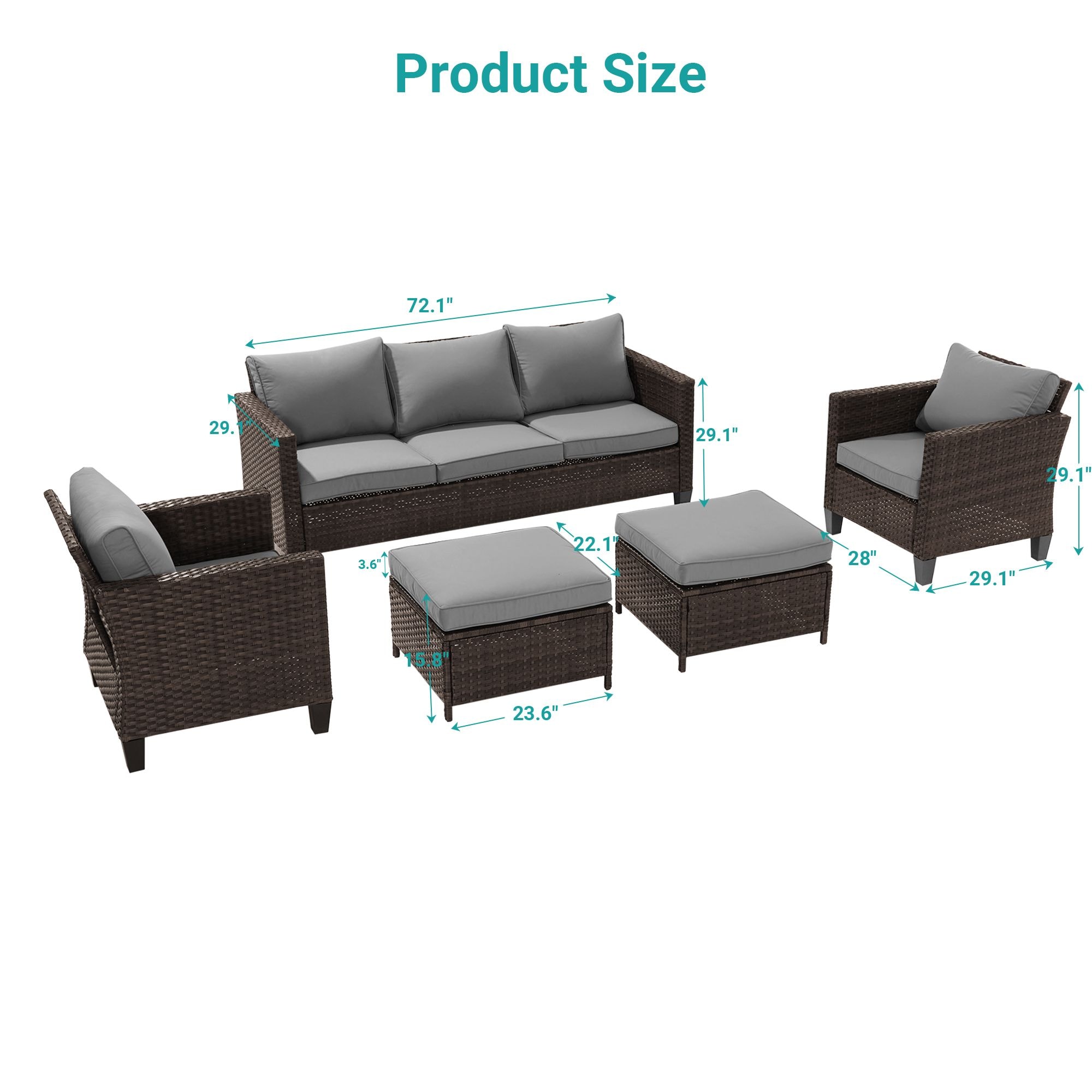 ACEGOSES LW-115BGY-T13 Patio-Conversation-Sets - View #2
