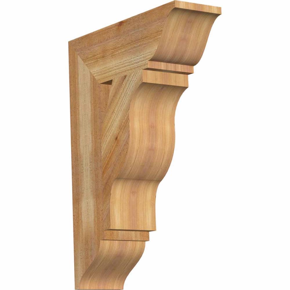 Ekena Millwork BKT06X20X28FST01RWR Funston traditional rough sawn 6-in x 20-in x 28-in Western red cedar Brown Wood Standard bracket
