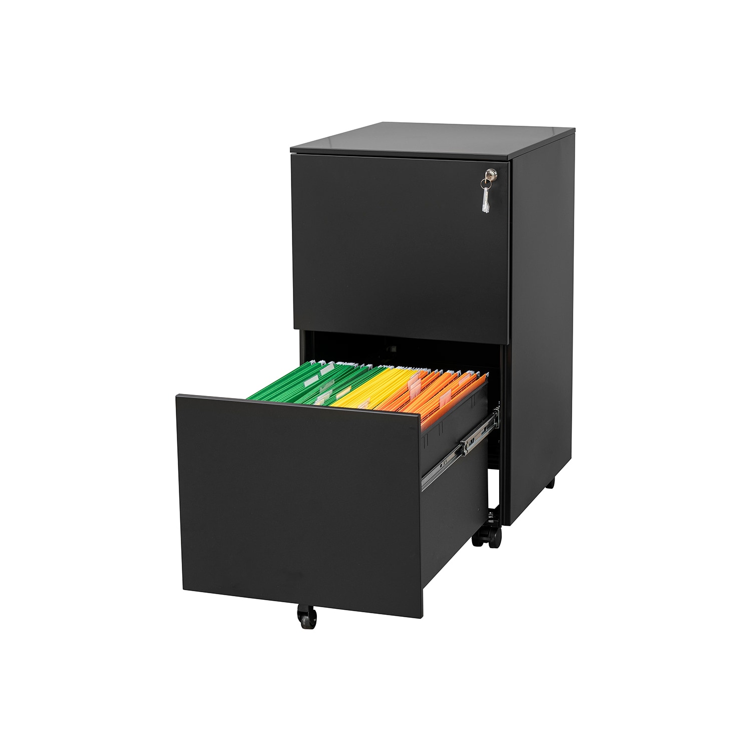 GZMR 2 Drawer File Cabinet with Lock Black 2-Drawer File Cabinet in the ...