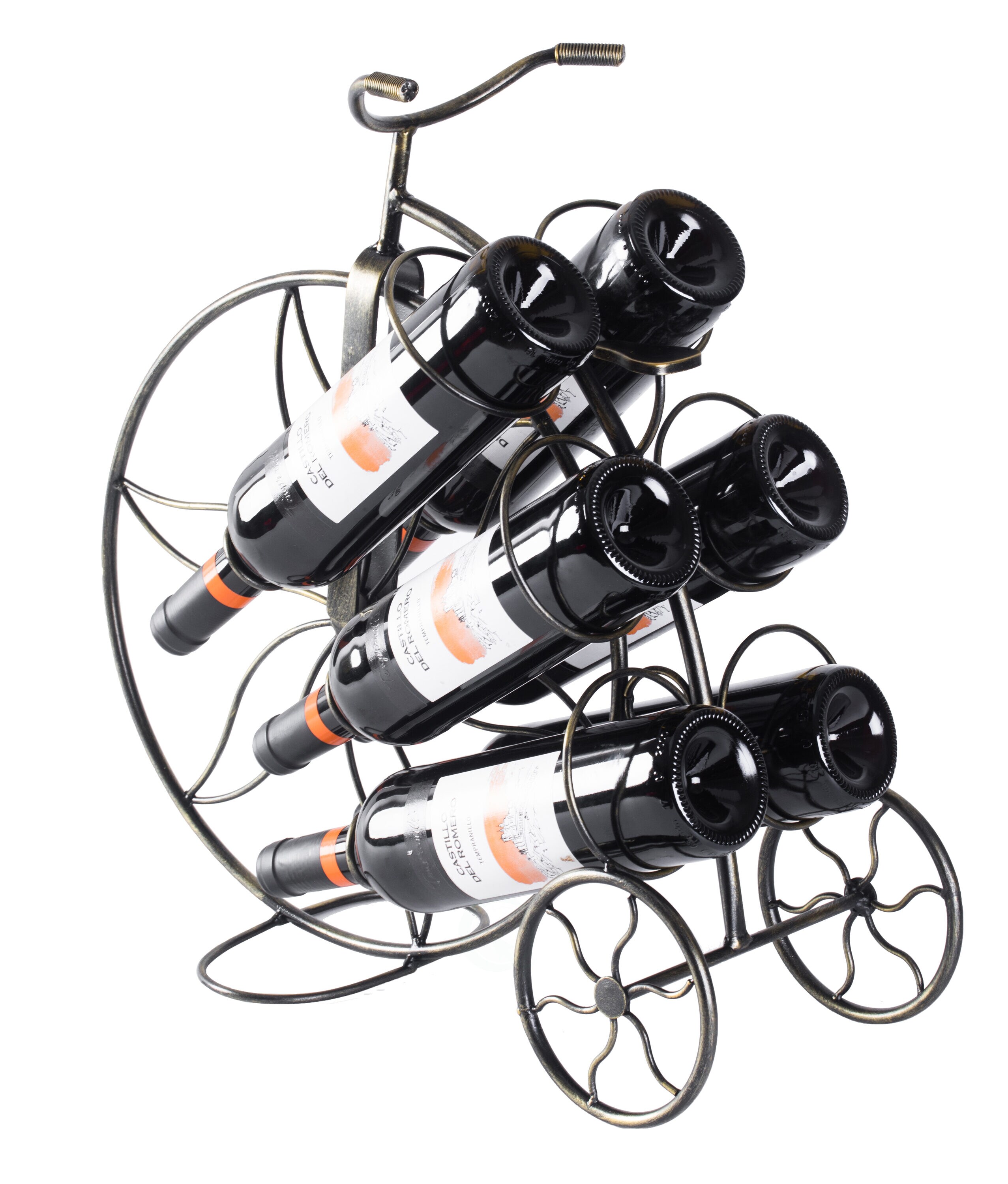 Vintiquewise QI003561 6-Bottle Black/Metal Wine Rack