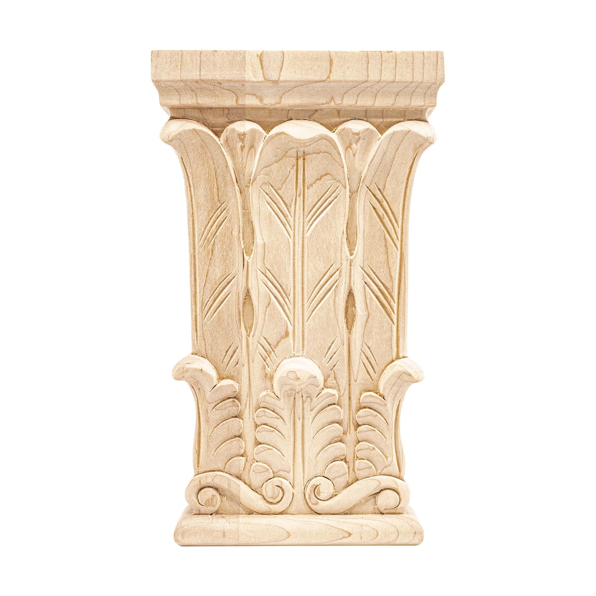 Architectural Products by Outwater RWC113-L 3.75-Inches W x 7.5-Inches H Acanthus Unfinished Applique