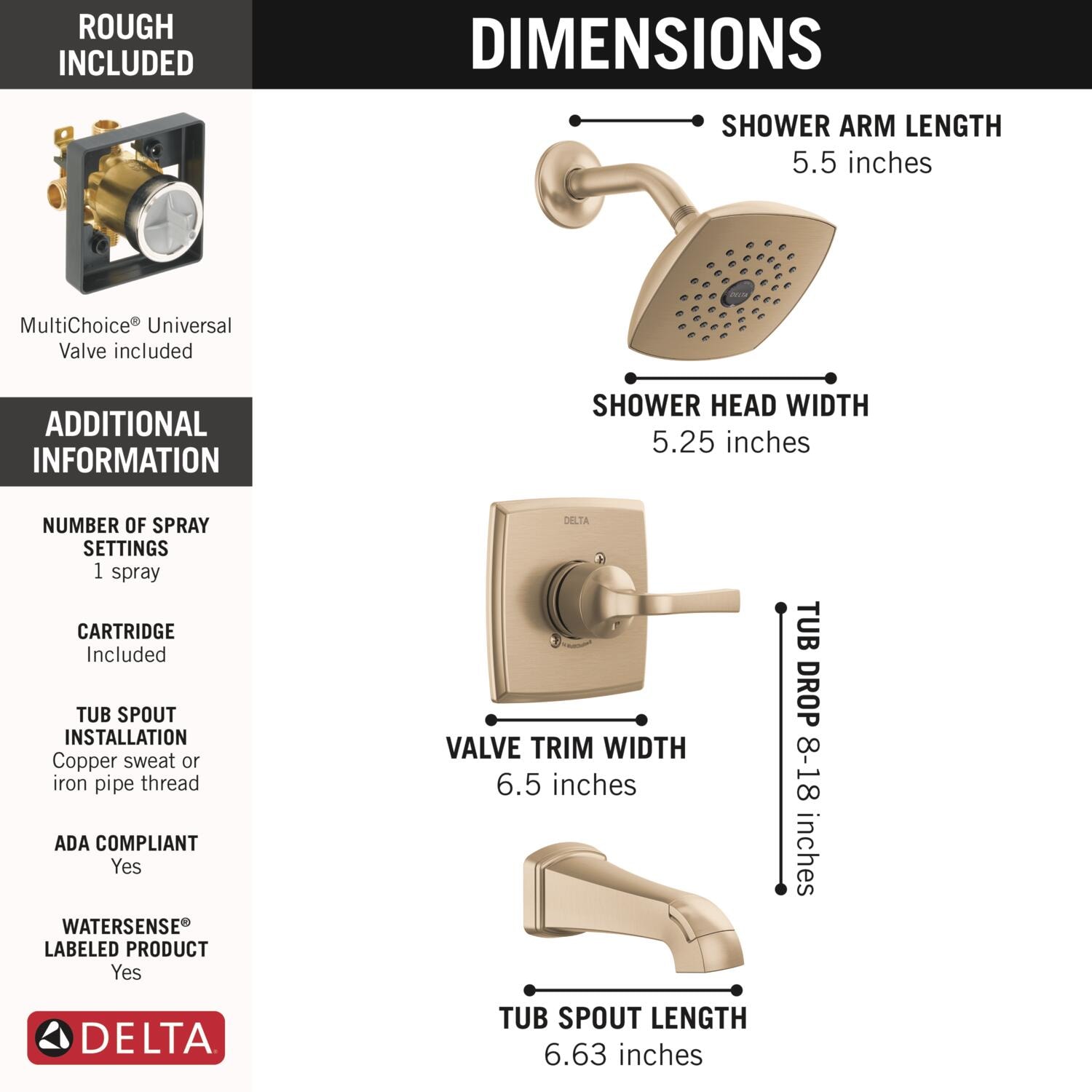 Delta 144854-CZ Tub-Shower-Faucets - View #3