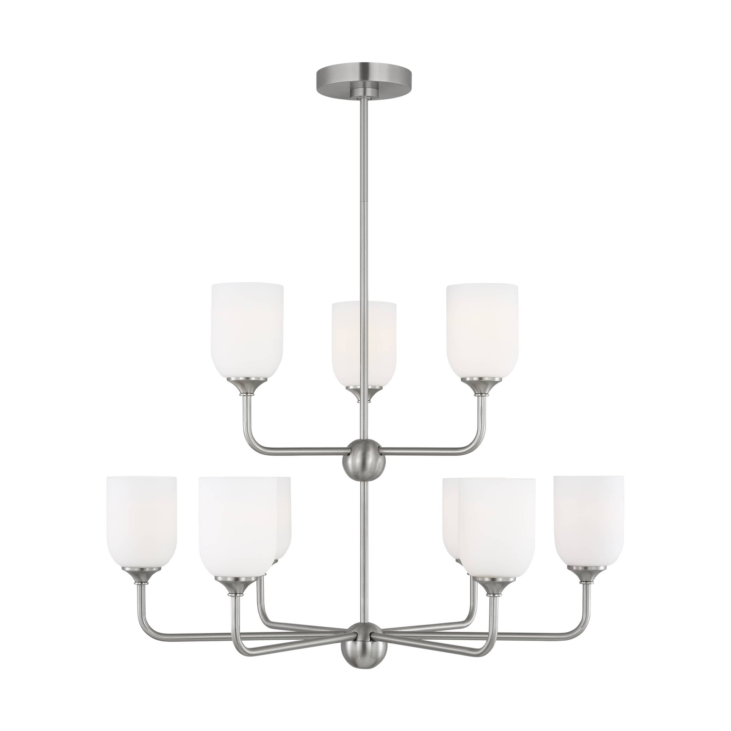 Generation Lighting GLC1109EN3/BS Emile 9 -Light Brushed Gray Traditional For Use in Dining Rooms, Foyers, Living Rooms Chandelier