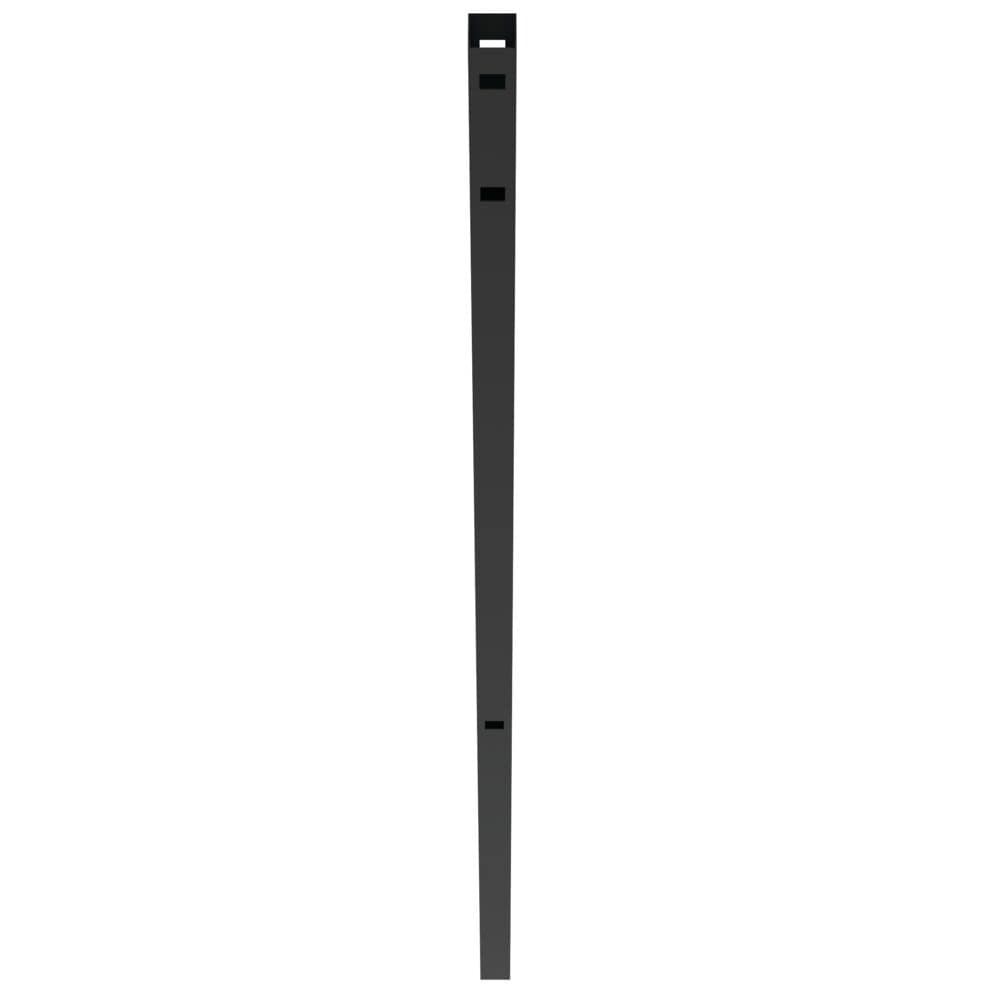 Freedom 73056675 7-ft H x 2-in W Black Aluminum Decorative Fence post