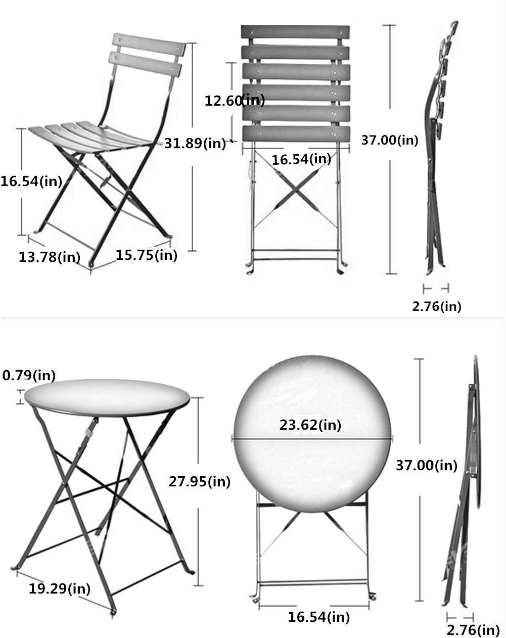 Clihome ZY-2BPPXSL5-YE Patio-Dining-Sets - View #4
