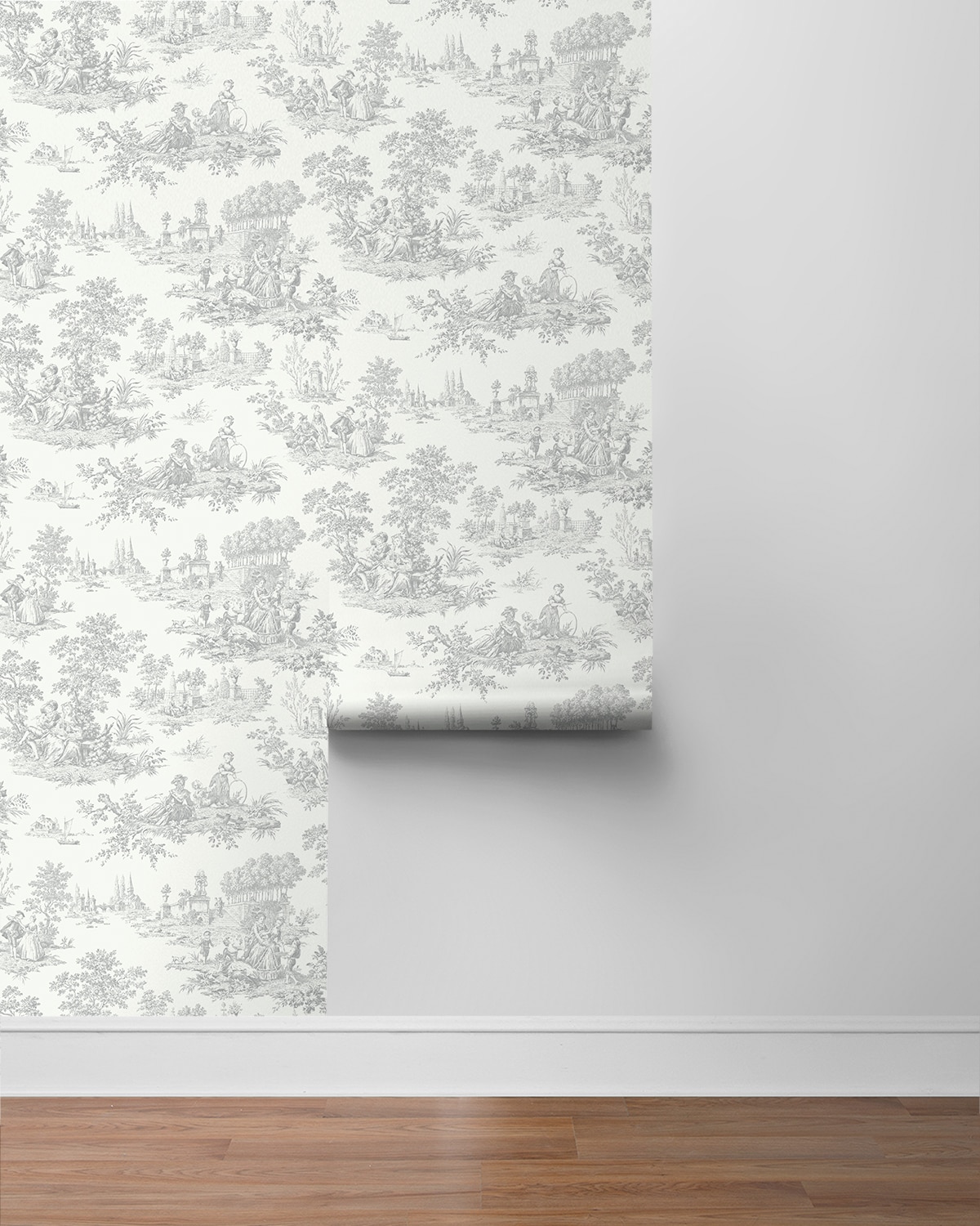 Argos Grey Chateau Toile Vinyl Peel and Stick Wallpaper