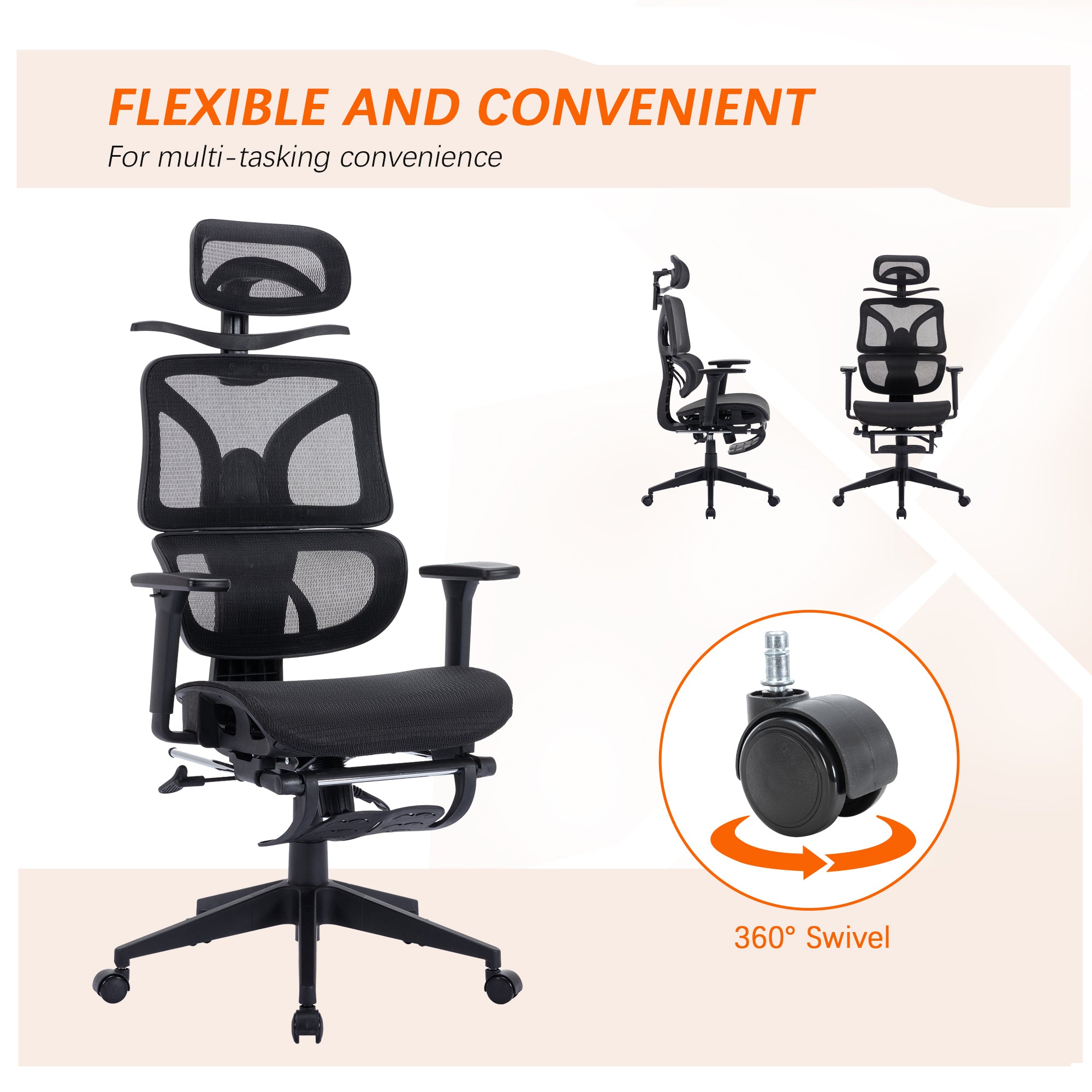 Vecelo LOE-OC17-BLK Office-Chairs - View #5
