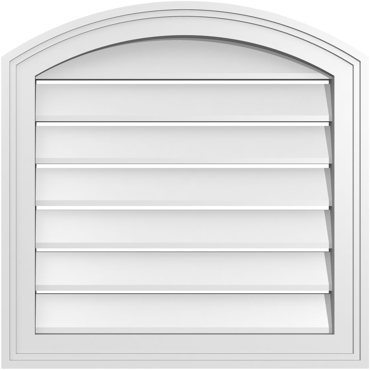 Ekena Millwork GVPAR22X2202SF 22-Inches x 22-Inches Off-white Round top PVC Gable Louver Vent