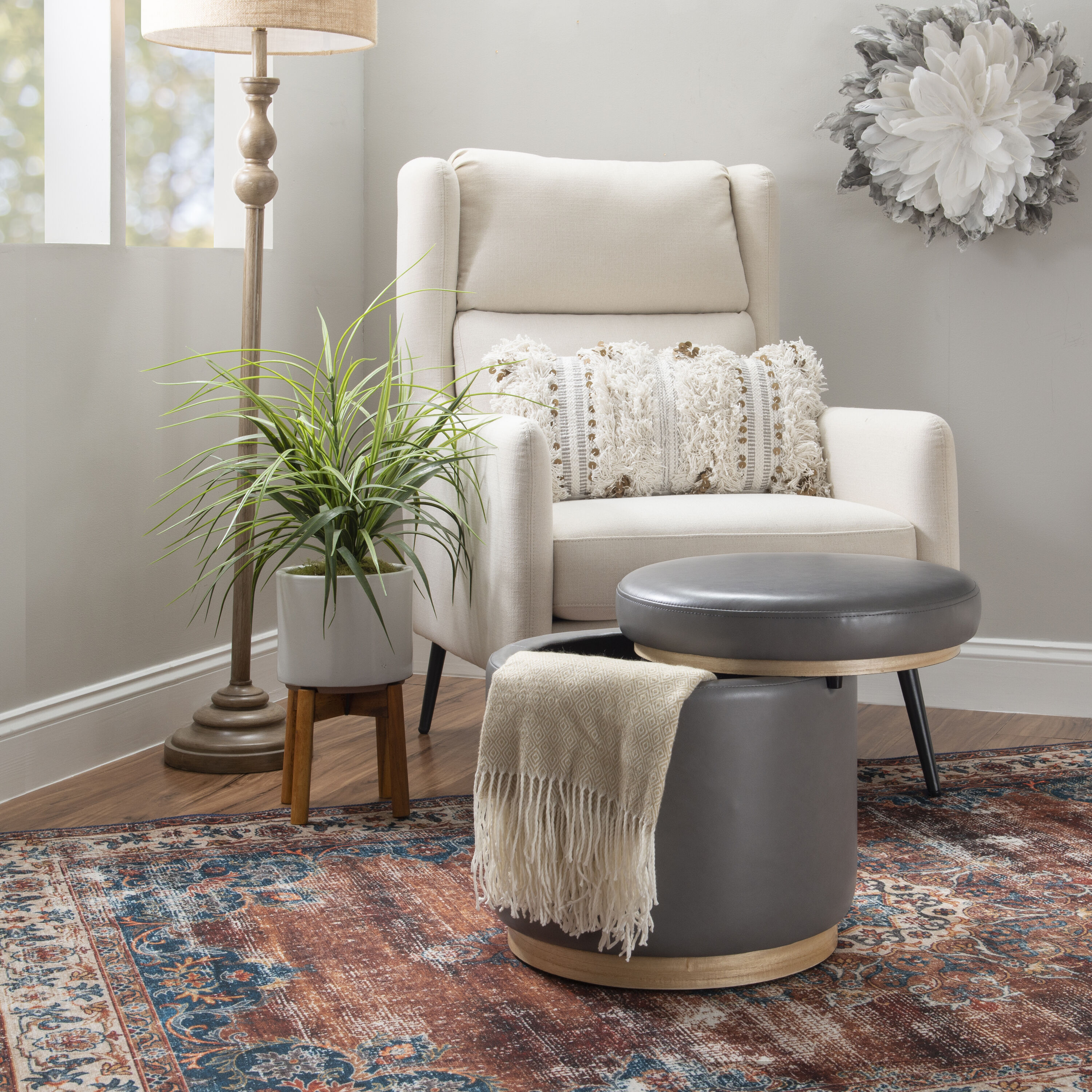 Linon LOWES1747 Indoor-Ottomans - View #5