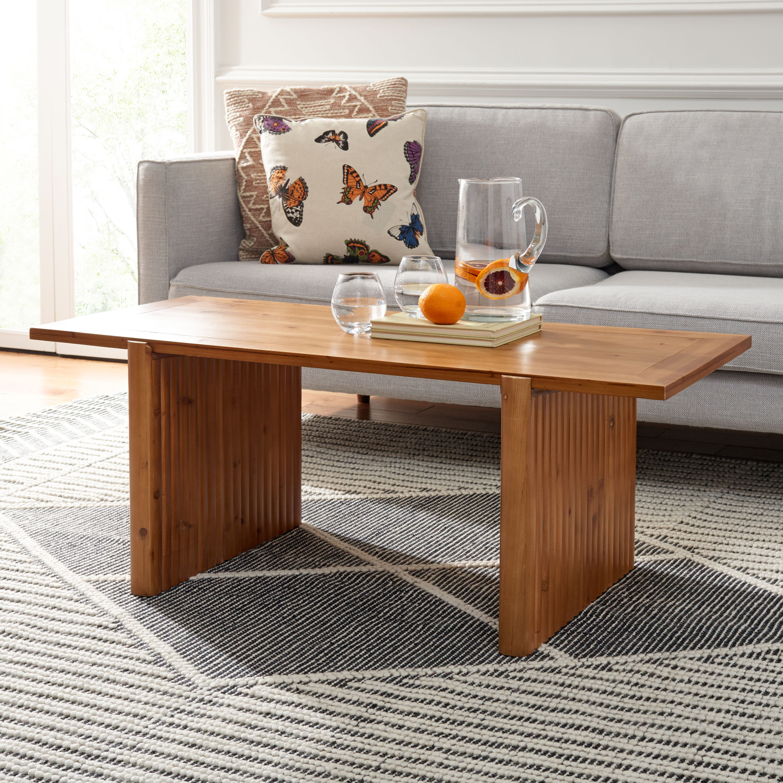 Safavieh COF9701A Coffee Table NC Coating Fir Wood Rustic Coffee Table