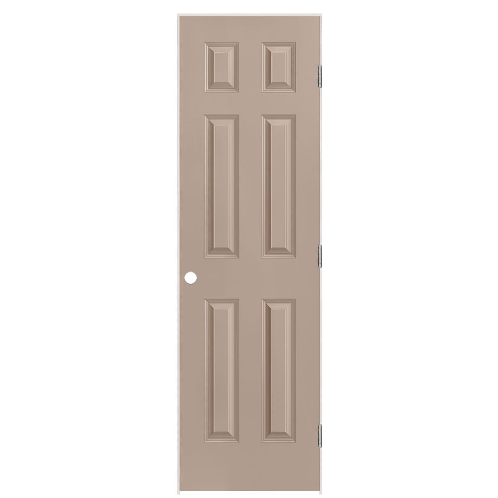 Masonite 1317366 24-in x 80-in Sandpiper Solid core 6-panel Right hand Smooth Prefinished Molded composite Flat Jamb Single Prehung Interior Door