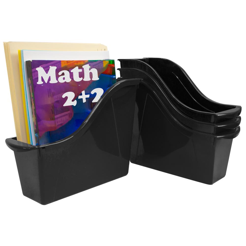  Storex Extra-Large Book Bin, Interlocking Plastic