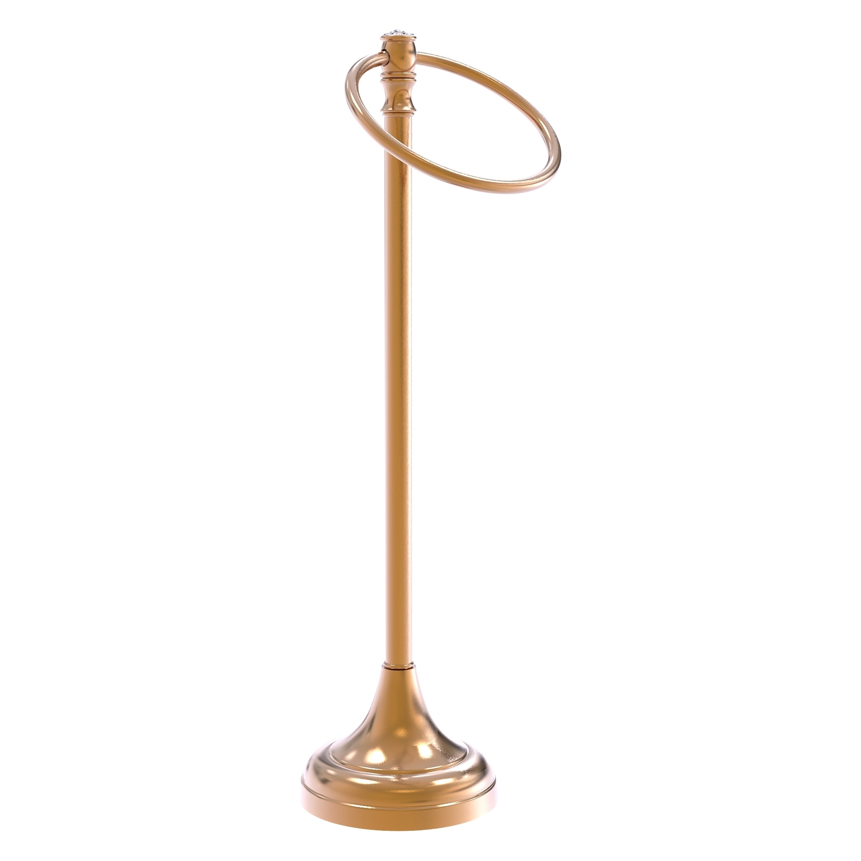 Allied Brass CC-54-BBR Carolina Crystal Brushed Bronze Freestanding countertop Single Towel Ring