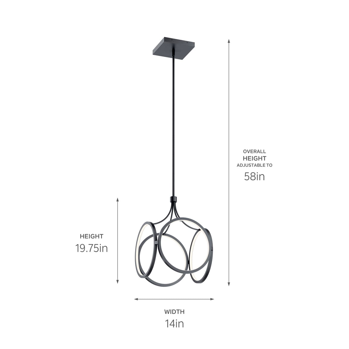 Ciri Matte Black Circular LED Pendant with Soft Glow
