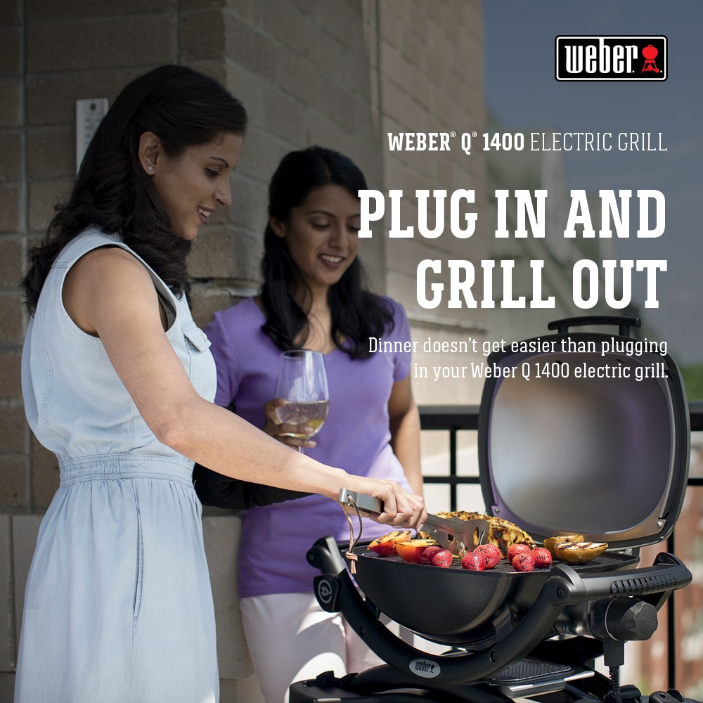 Weber Q1400 1560-Watt Dark Gray Electric Grill in the Grills department at Lowes.com