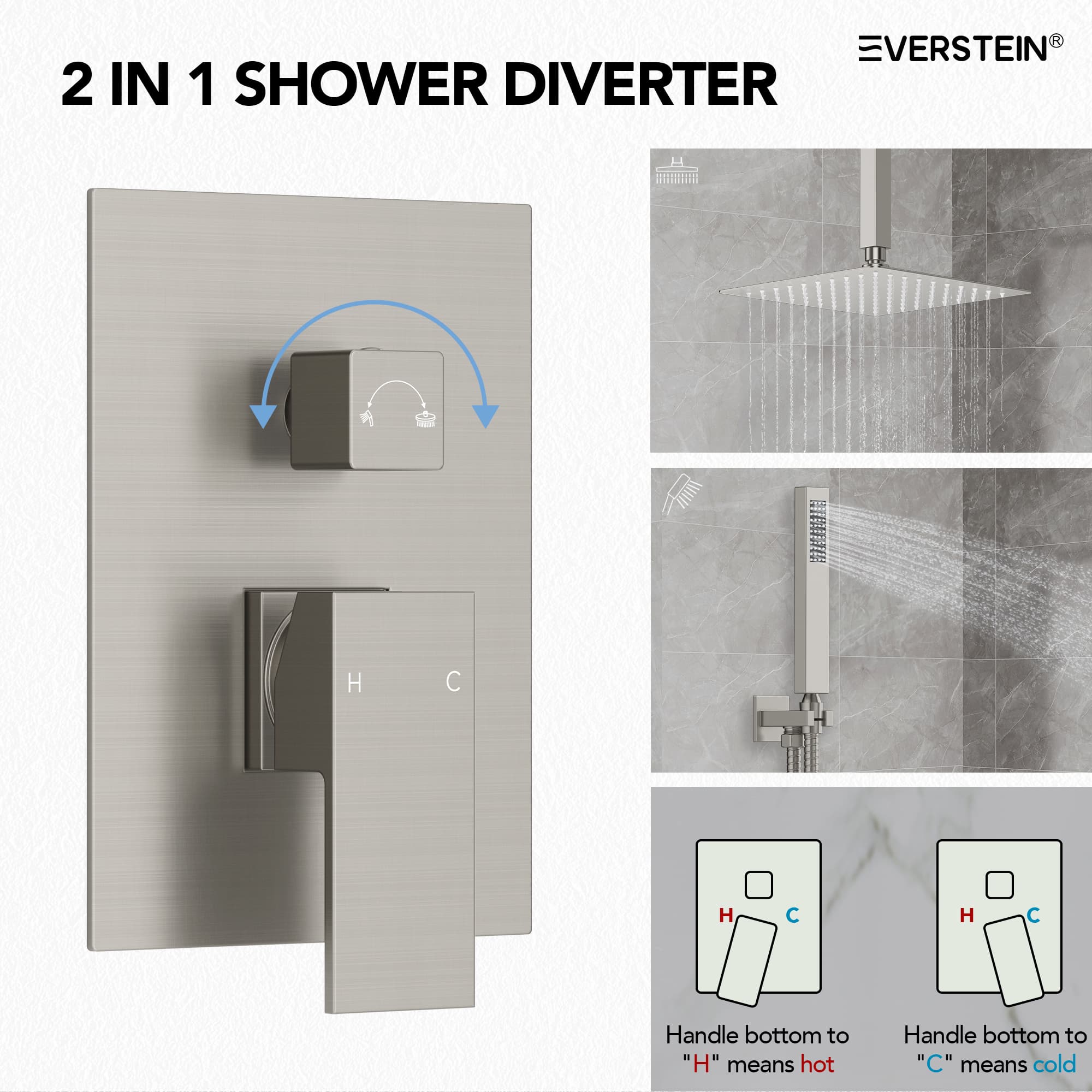 EVERSTEIN SFS1001-NK10 Showerhead-Bar-Panels - View #4