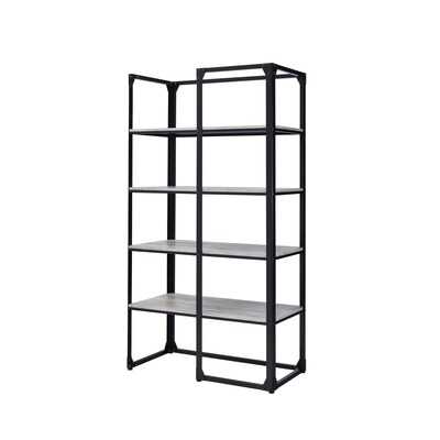 Furniture Of America Binaria Black And, Black Metal Bookcase Ikea