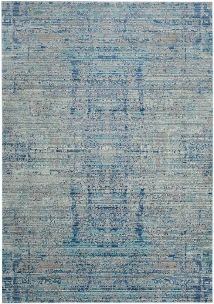 Safavieh MYS971D-4 Mystique Enix 4 x 6 (ft) Loomed Polyester Light Blue/Multi Rectangular Indoor Distressed/Overdyed Oriental Area rug