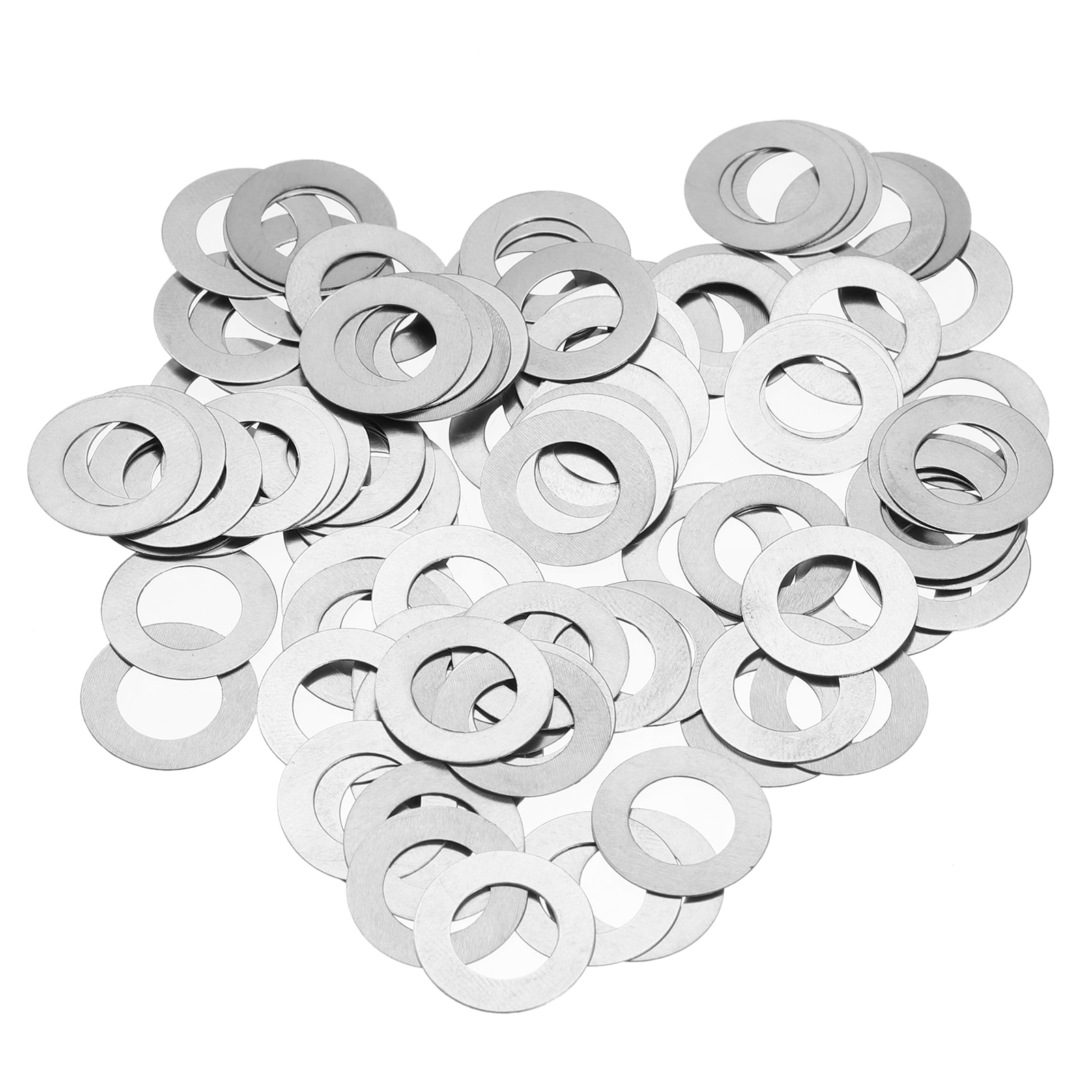 Unique Bargains M8 304 Stainless Steel Flat Washers 100pcs 8x14x0.3mm Ultra Thin Flat Spacers for Screw Bolt Electronic Repair Automotive