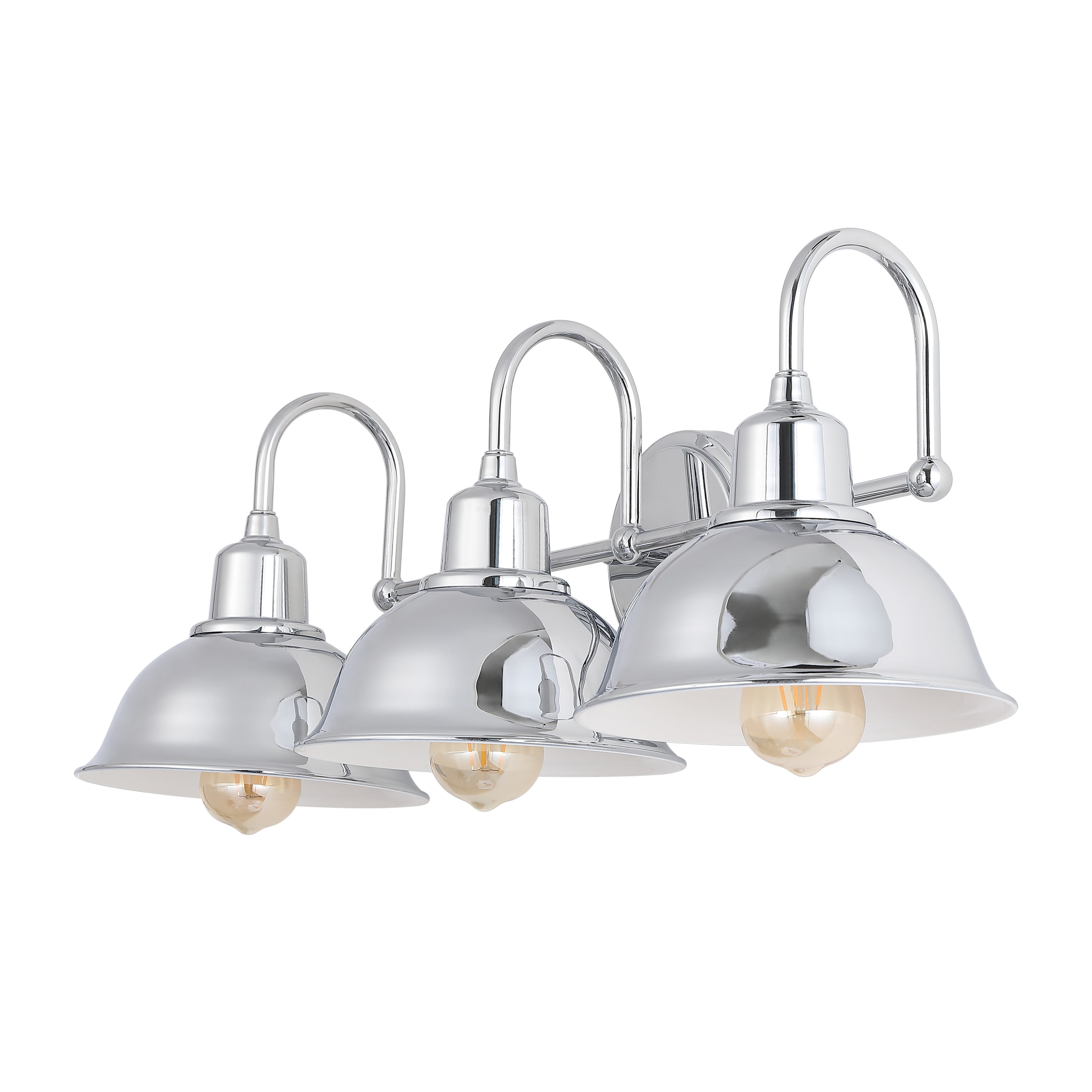 Frisco 26.5" Chrome Polished Metal 3-Light Vanity Fixture