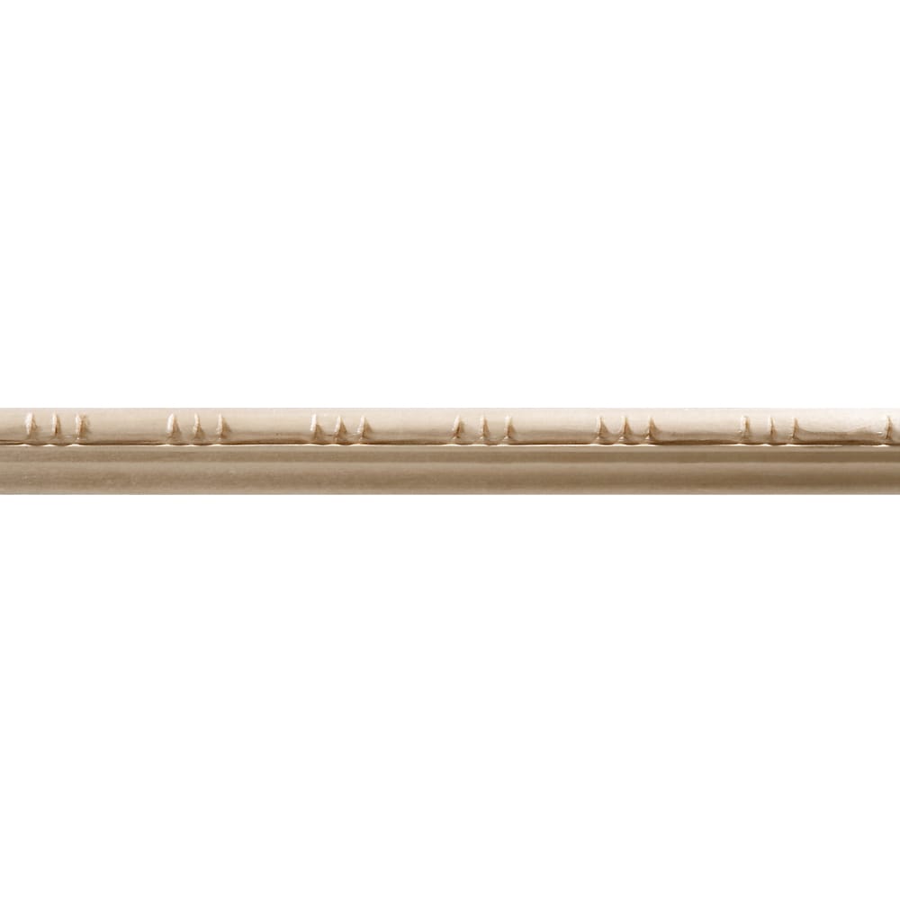 Ornamental Mouldings 5/16 in. x 11/16 in. x 96 in. White Hardwood Sausage and Bead Embossed Colonial Moulding