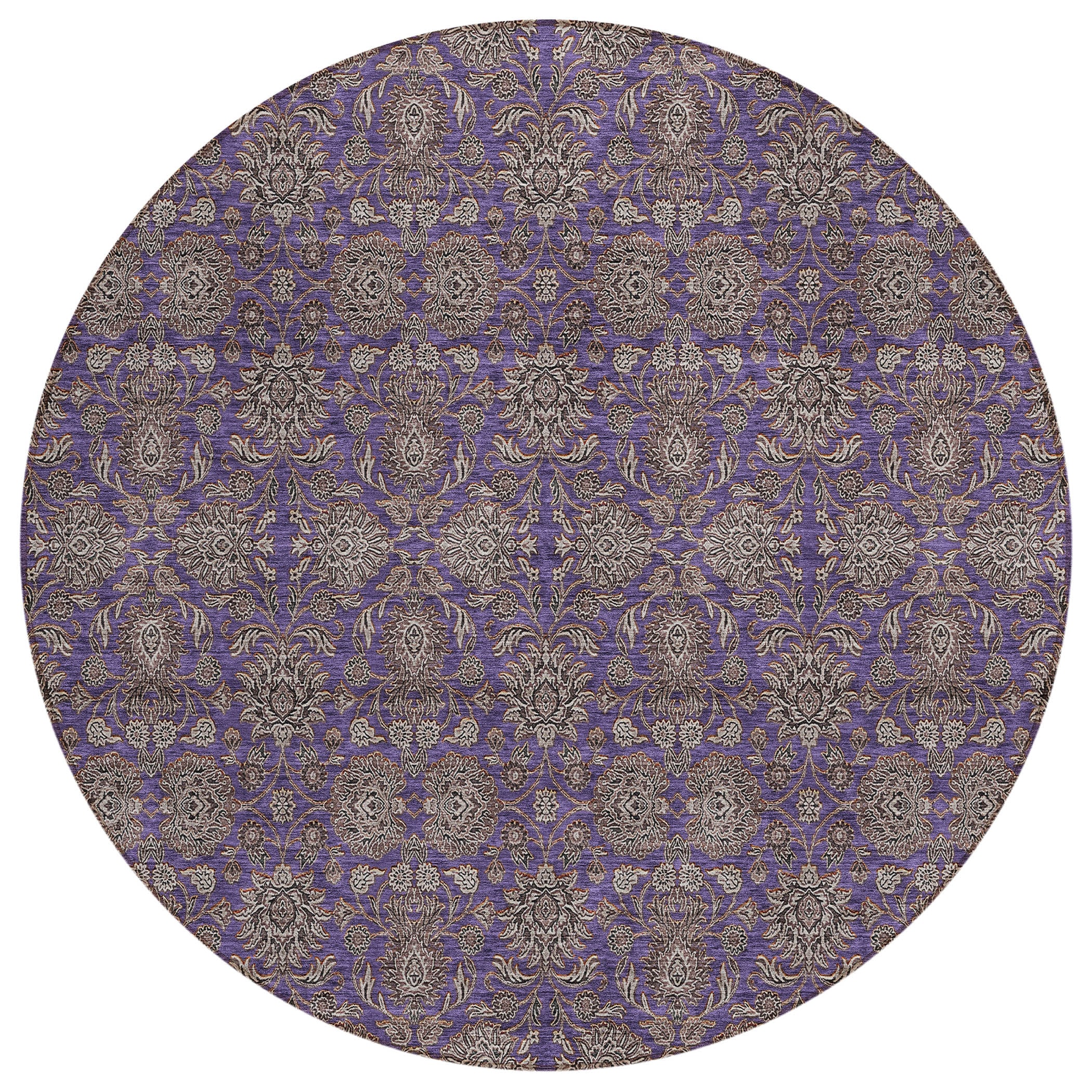 Addison Rugs ACN702PP8RO Chantille ACN702PP 8 x 8 (ft) Polyester Purple Round Indoor/Outdoor Geometric Machine washable Area rug