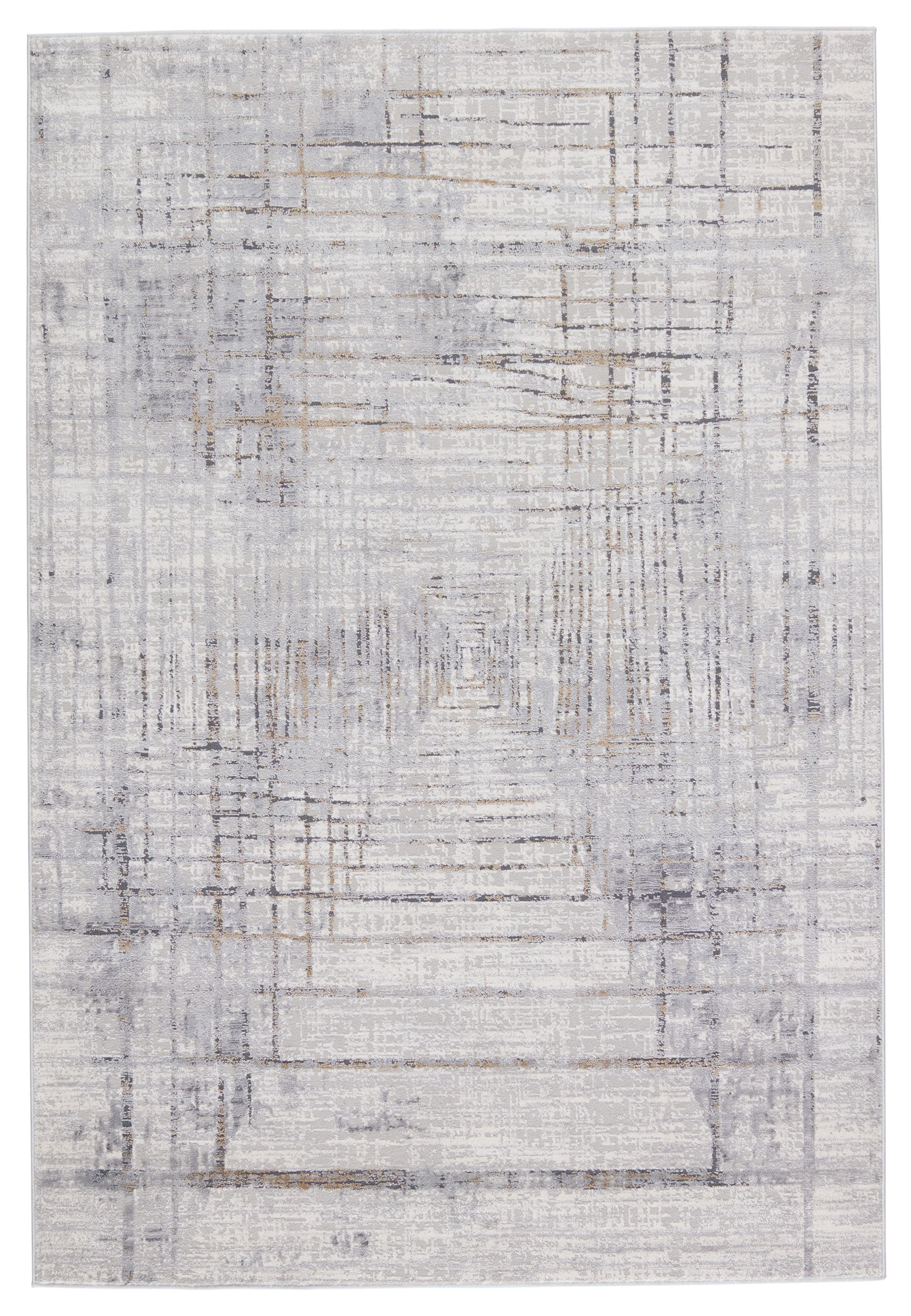 Solace Toril Easy-Care Gray Abstract Synthetic Area Rug 9' x 13'