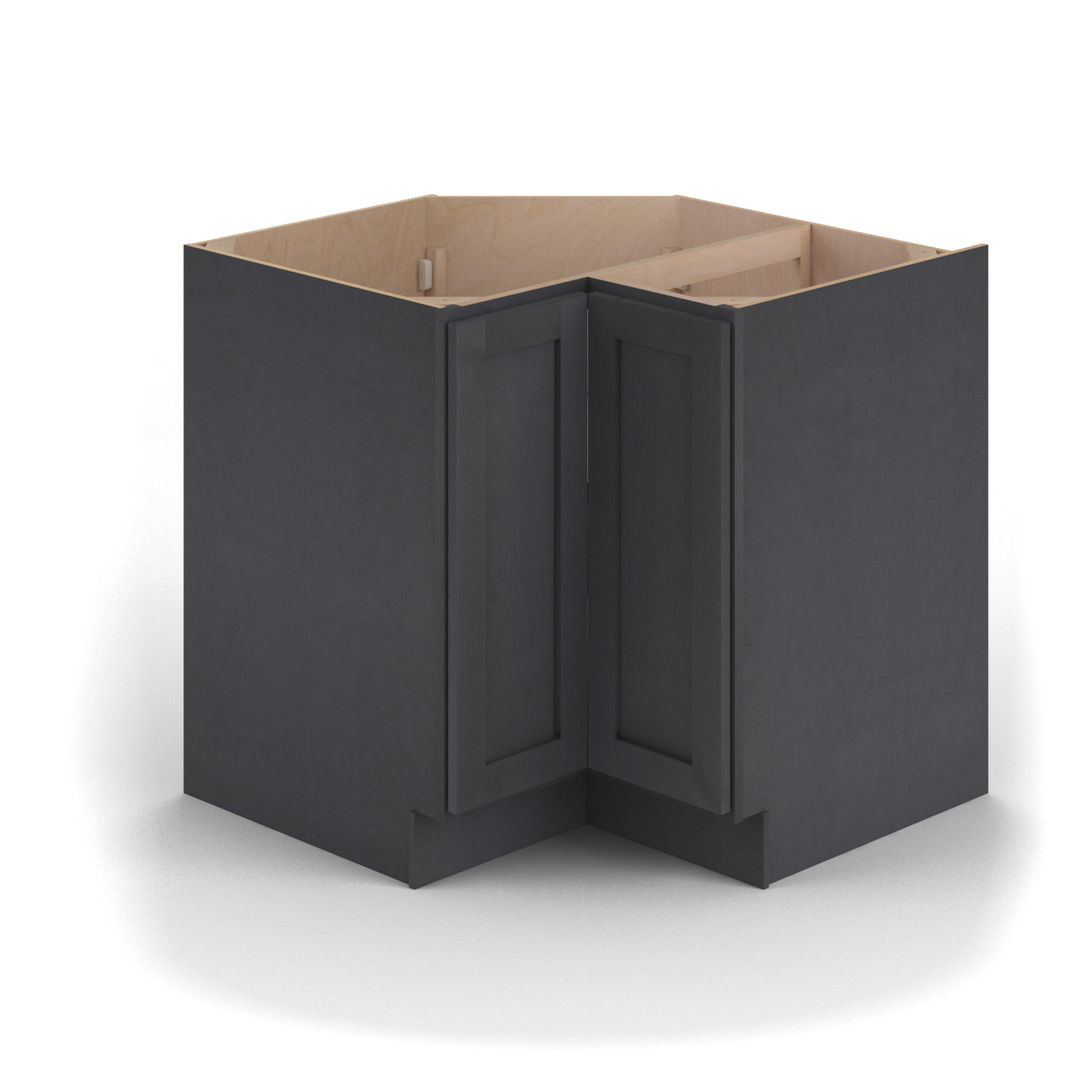 Valleywood Cabinetry Proper Gray 33-in W x 34.5-in H x 33-in D Proper Gray Birch Lazy Susan Corner Base Ready To Assemble Plywood Cabinet (Flat Panel Shaker Style)