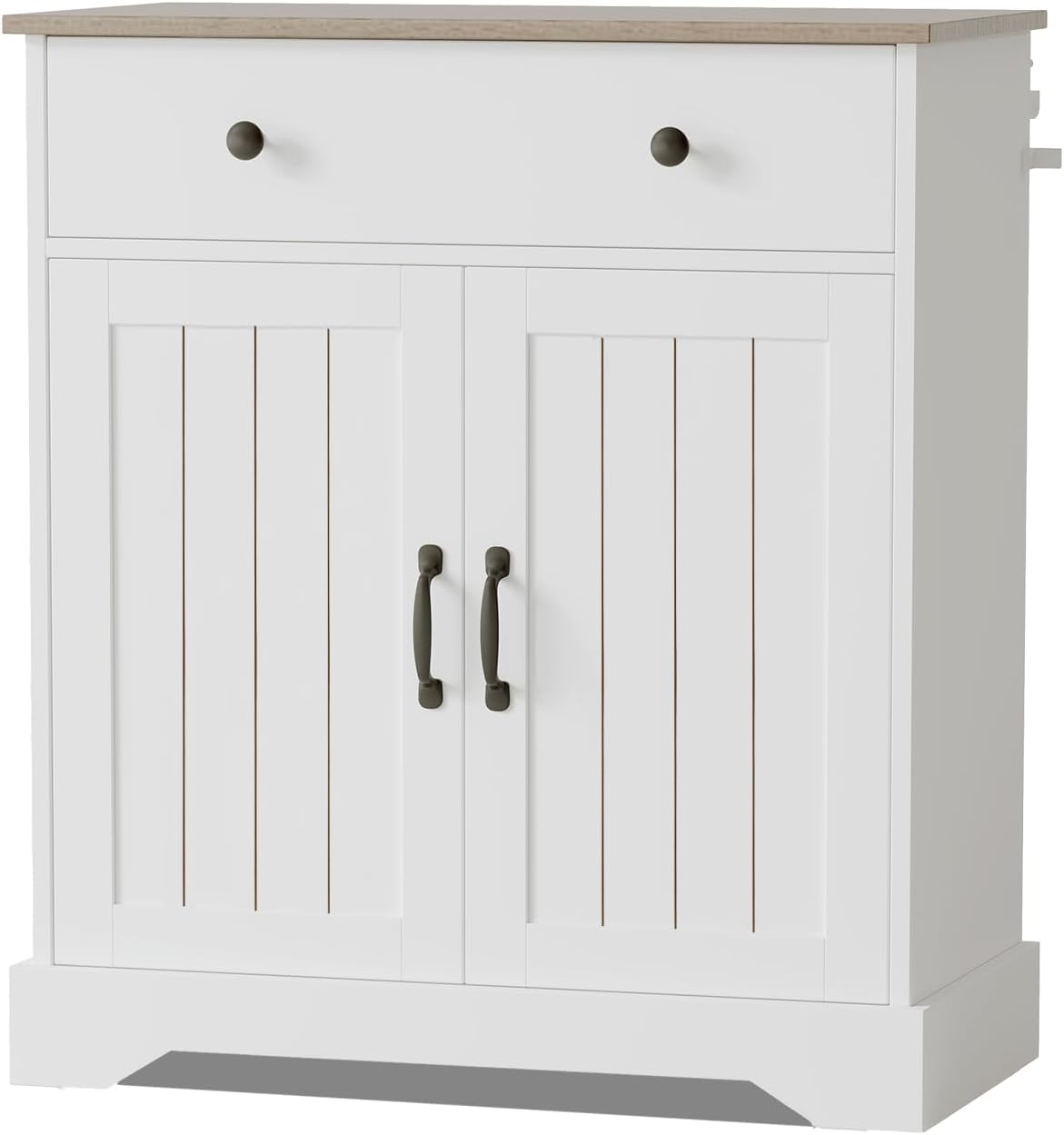 Qeetex AWEPHK33DYC7HT 29 Point 5 Inch Buffet Cabinet with Storage Adjustable Shelf and White Finish for Living Room Entryway and Dining Room