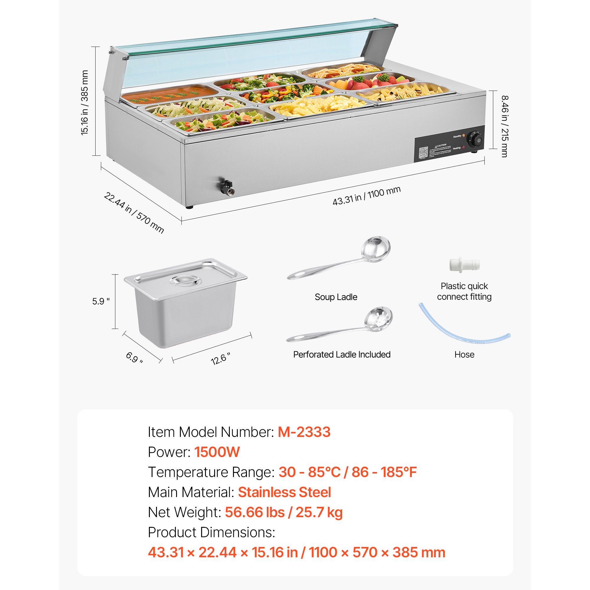 VEVOR SCSYSPBWQ91308150V1 Buffet-Servers - View #7