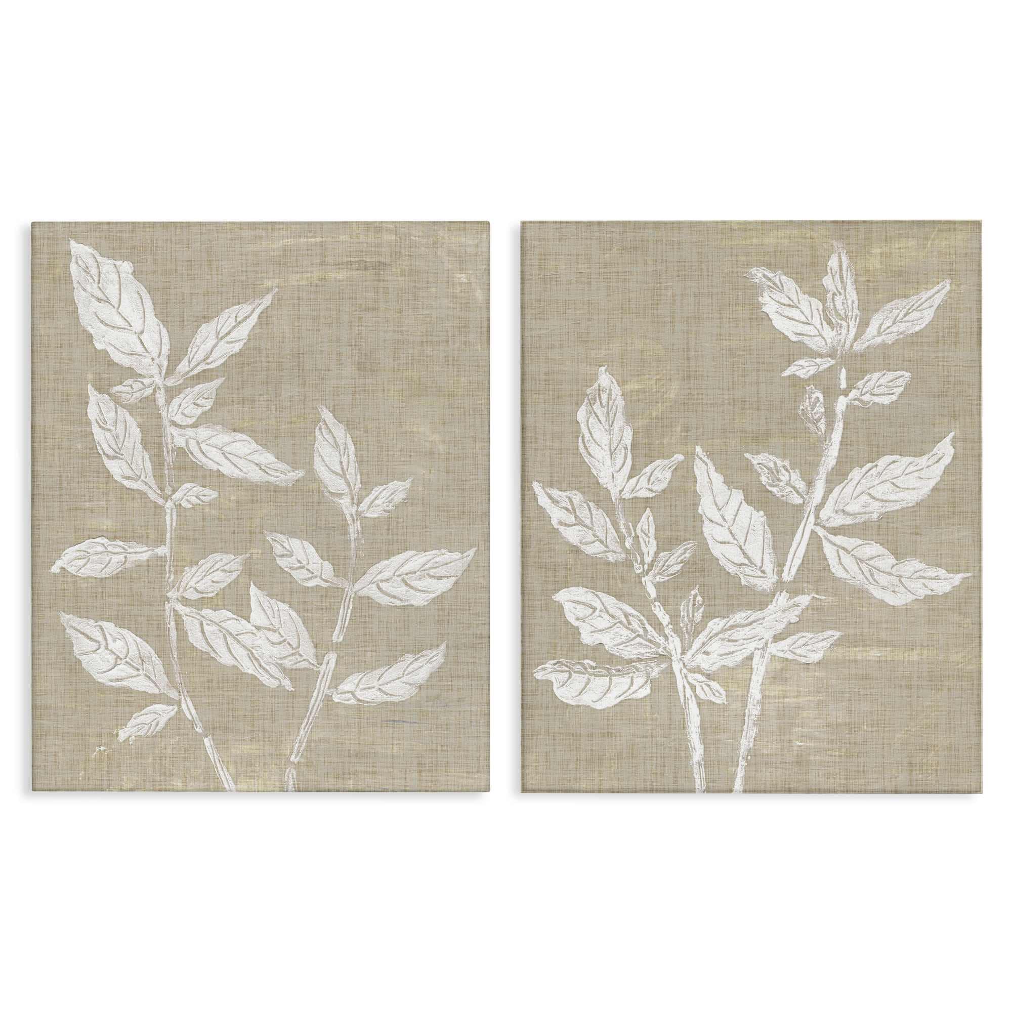 Stupell Industries B2-765-CN-2PC-24X30 Botanicals on Textile Pattern 2 Piece Canvas Wall Art Set By Melissa Wang 24 x 30
