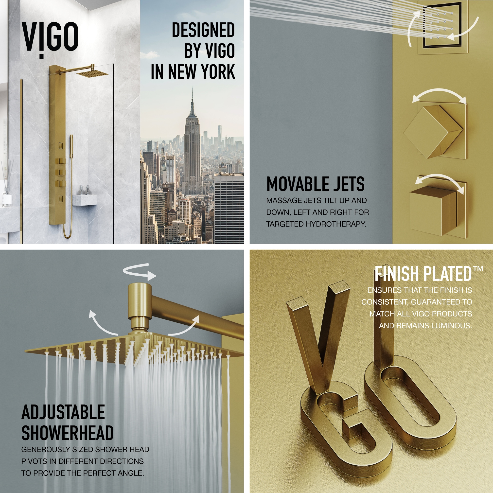 VIGO VG08012MG Showerhead-Bar-Panels - View #5