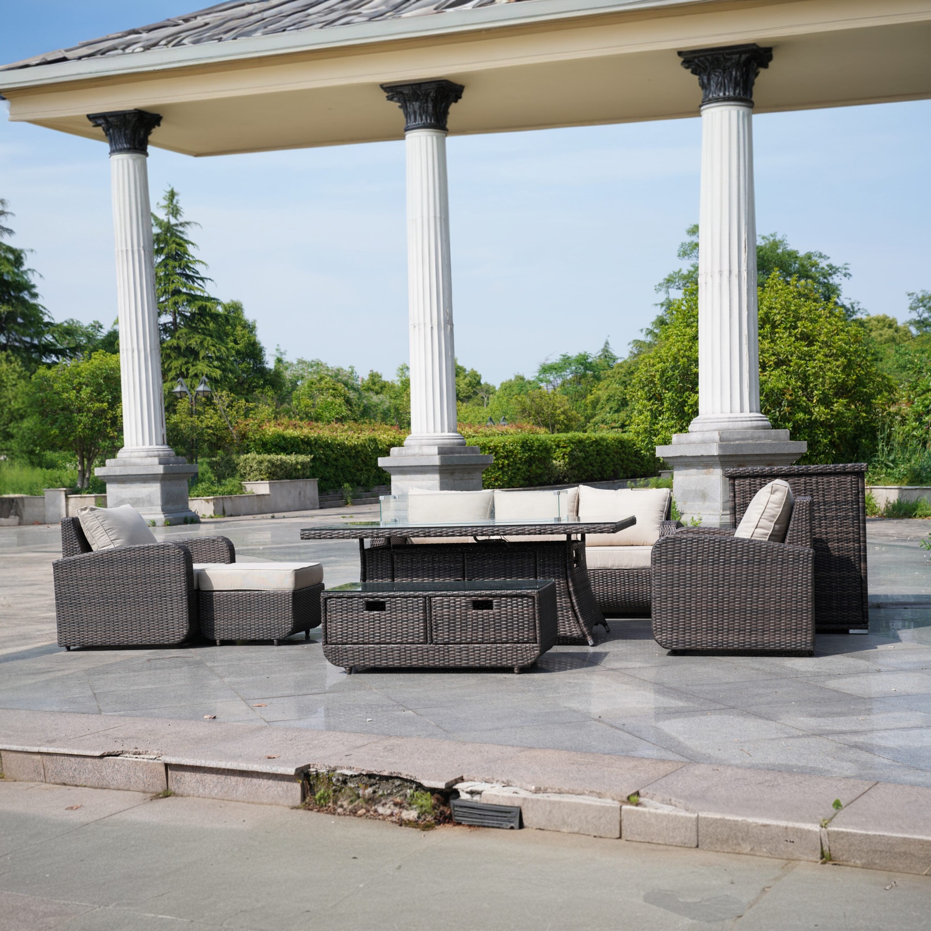 Direct Wicker DWG-06R15&3256B-BR Patio-Dining-Sets - View #12