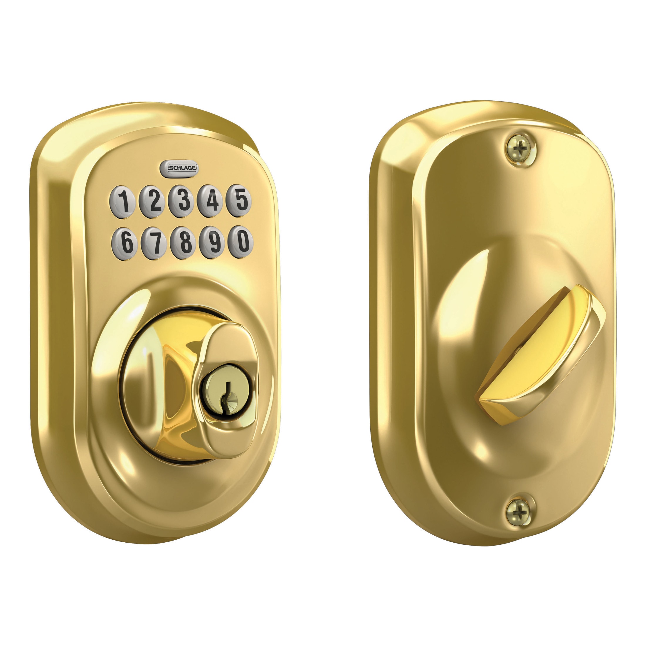 Schlage F60 Plymouth x Flair Satin Nickel Single Deadbolt Keyed Entry Door Handleset with Flair Lever F60 V PLY 619 FLA Sansujyuku sansujyuku.com