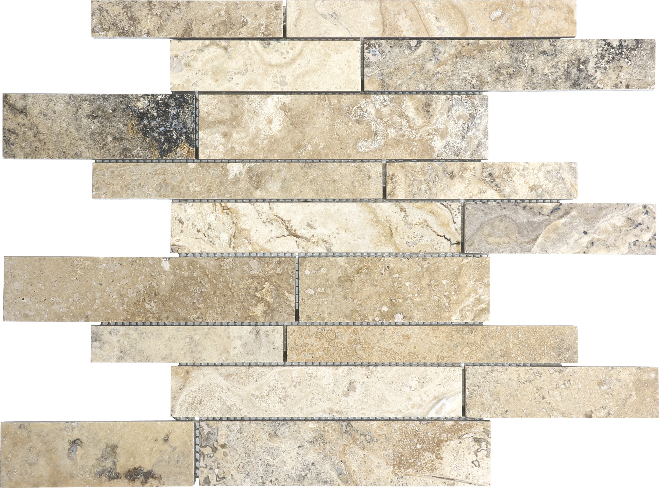 Anatolia Tile Pablo 12 In X 12 In Honed Natural Stone Travertine Linear Mosaic Wall Tile At