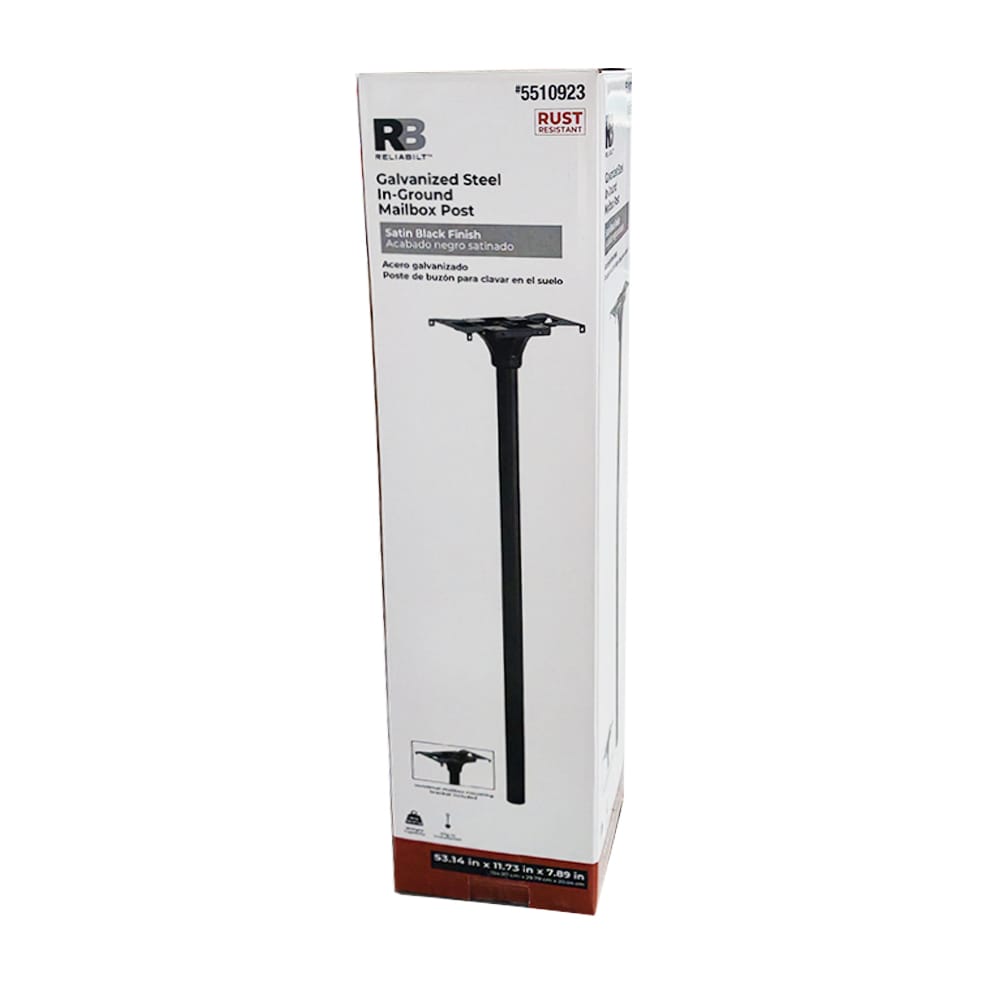 Architectural Mailboxes Black Powder Coated Steel In-Ground Mailbox Post