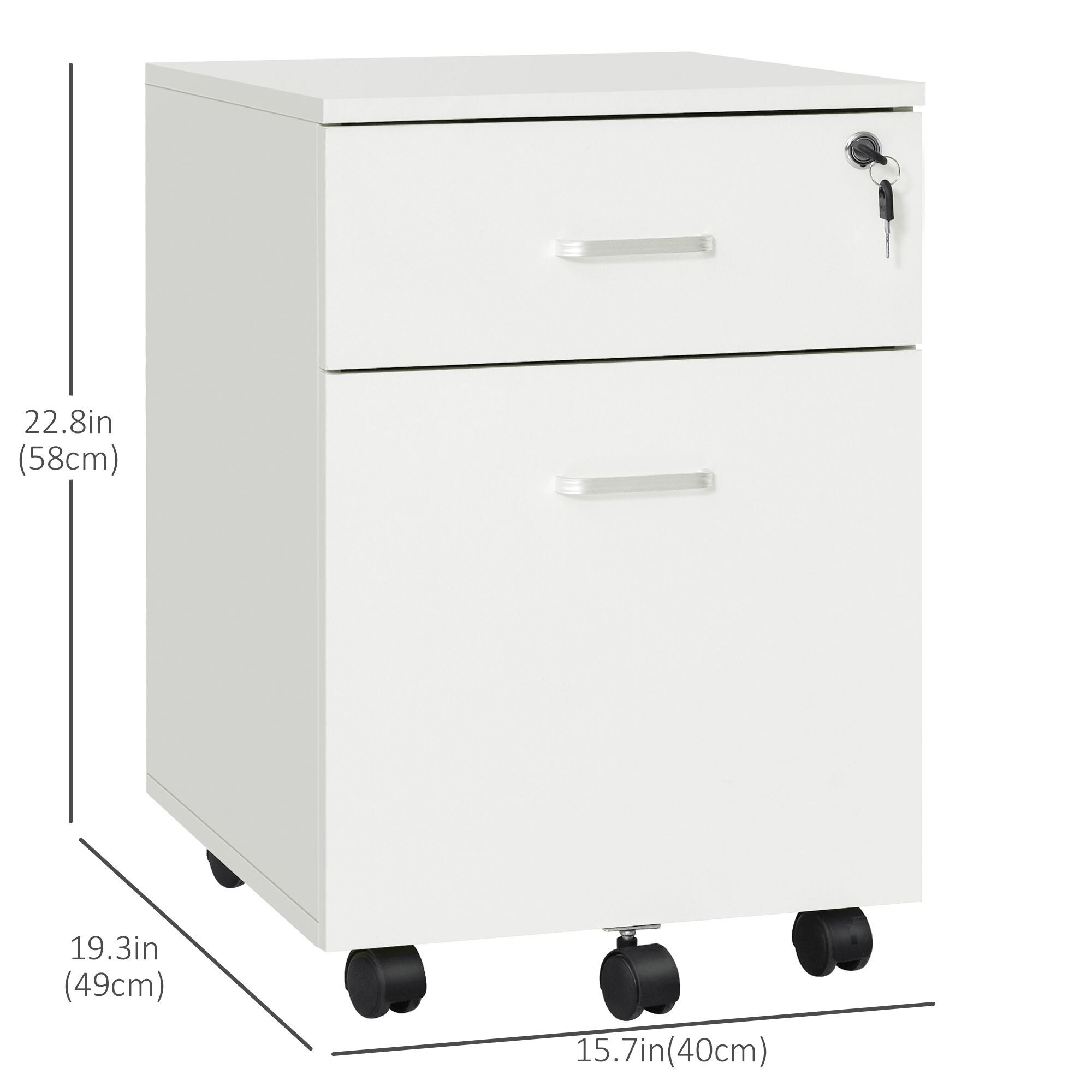 JUSHUA 2 Drawer File Cabinet with Lock and Keys Mobile Vertical Filing ...