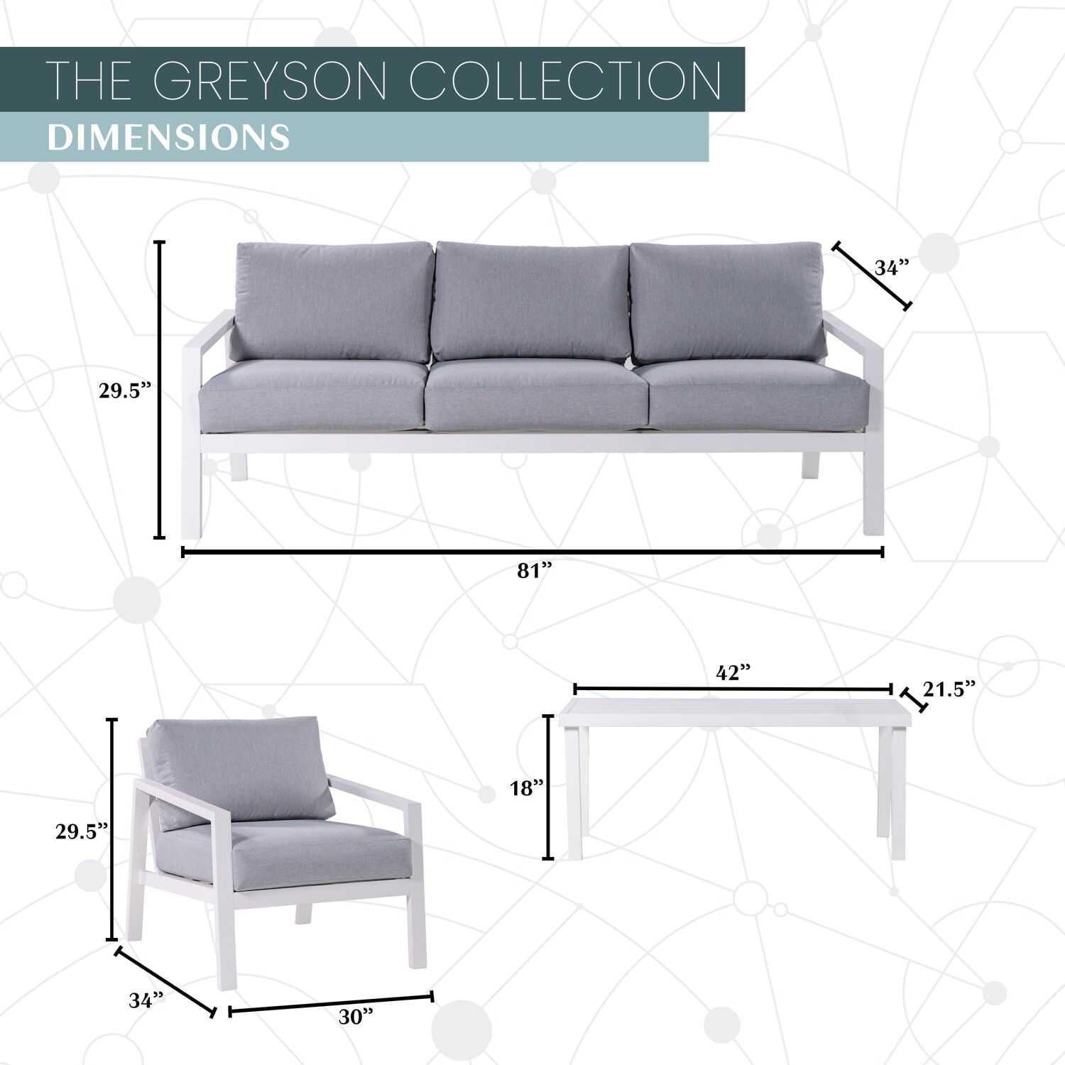 Mod Furniture GRYSN4PC-GRY Patio-Conversation-Sets - View #4