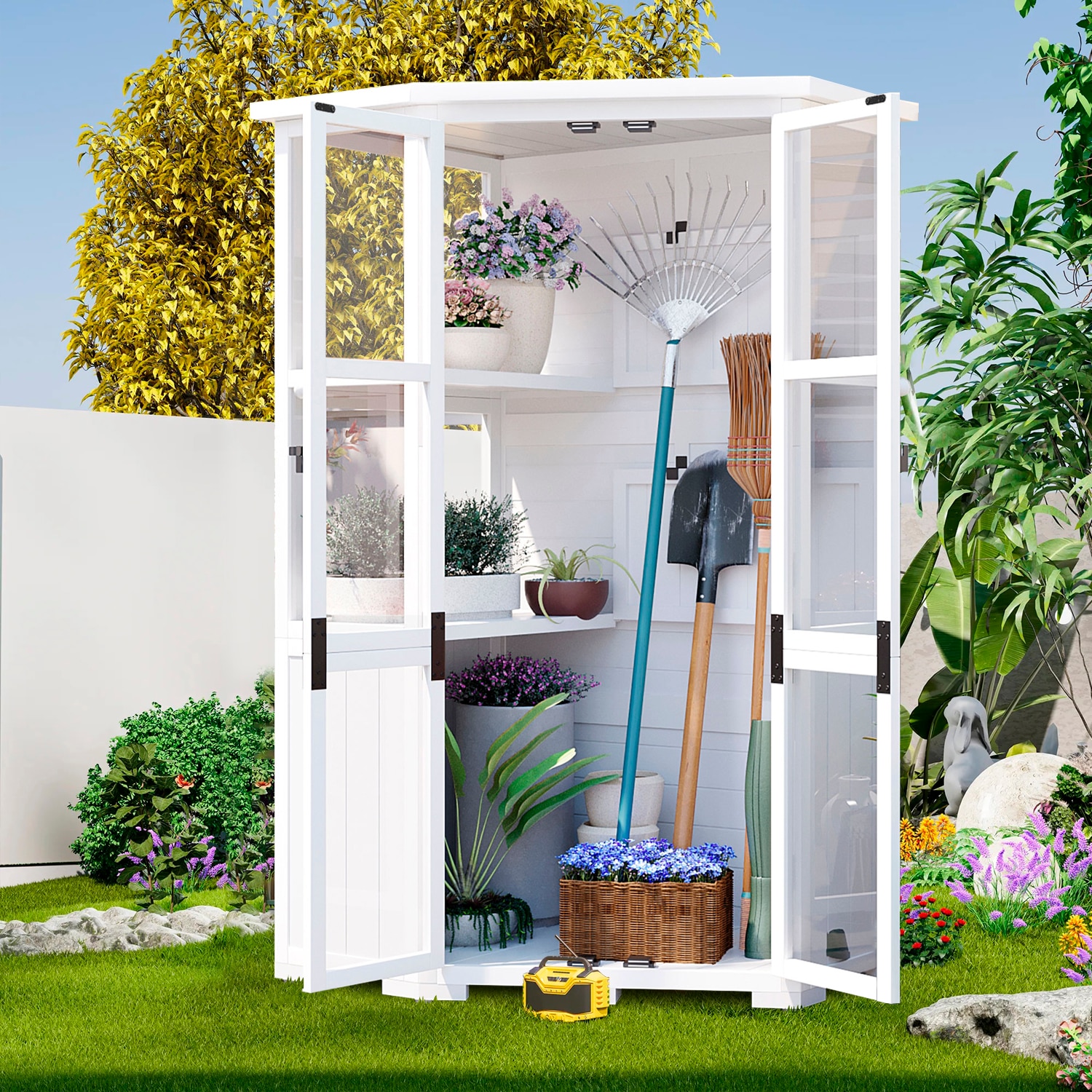 Maincraft D01-OSS25 3-ft x 2-ft Flat Style Wood Outdoor Storage Shed with 2 Doors (Installation Included)
